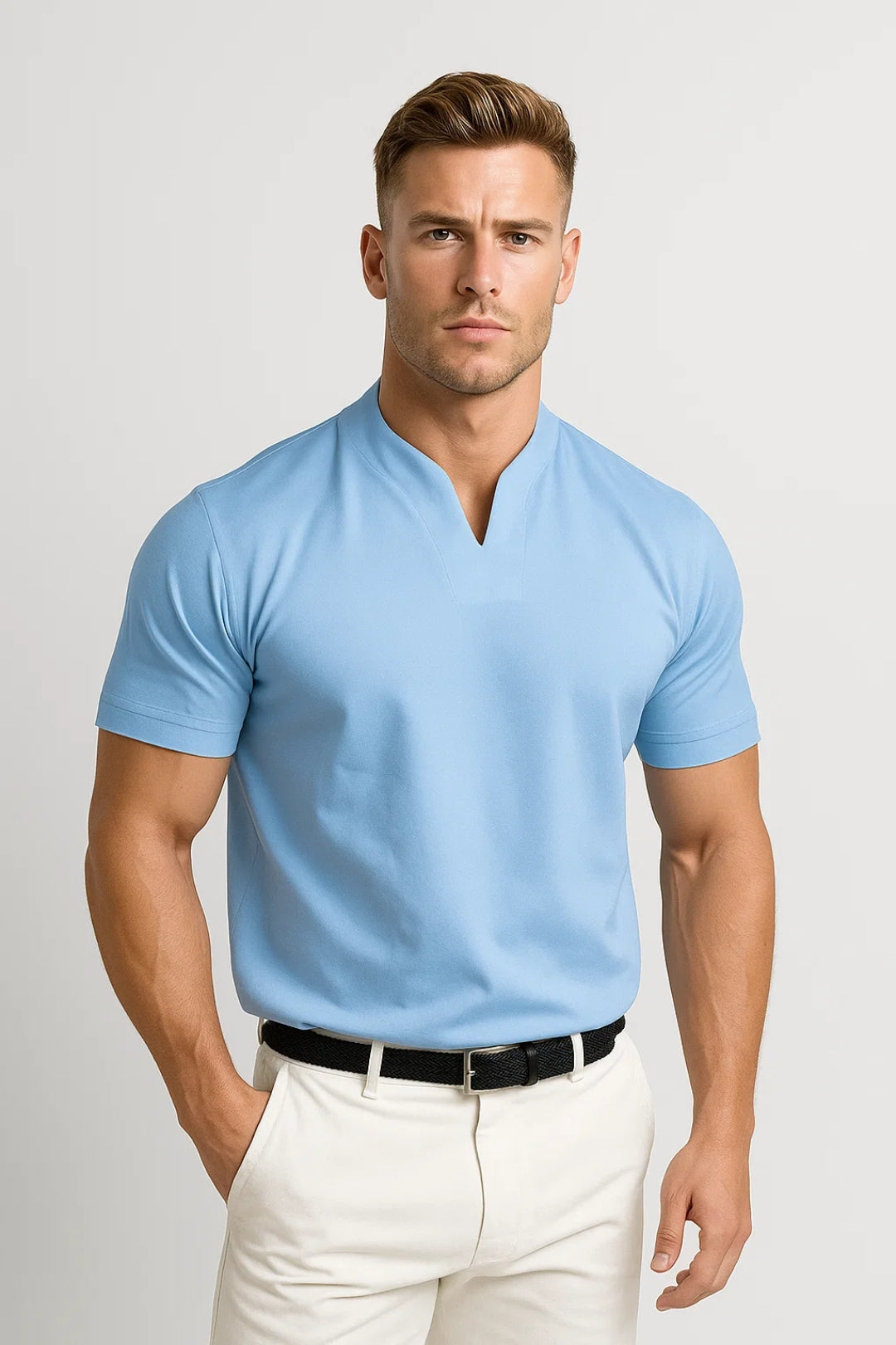 Haut Coton Col V Homme