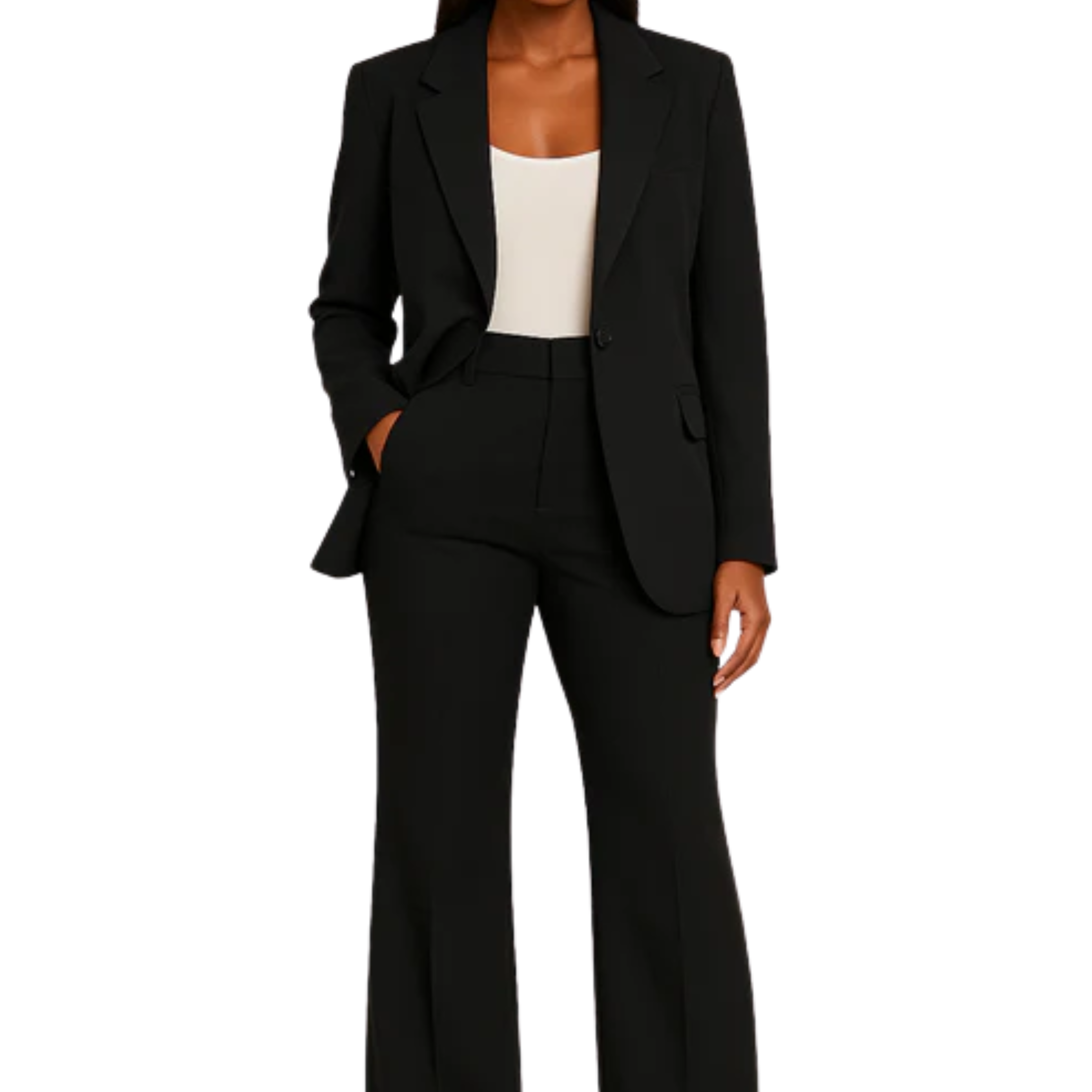 Costume femme veste et pantalon — coupe ajustée deux pièces — formel