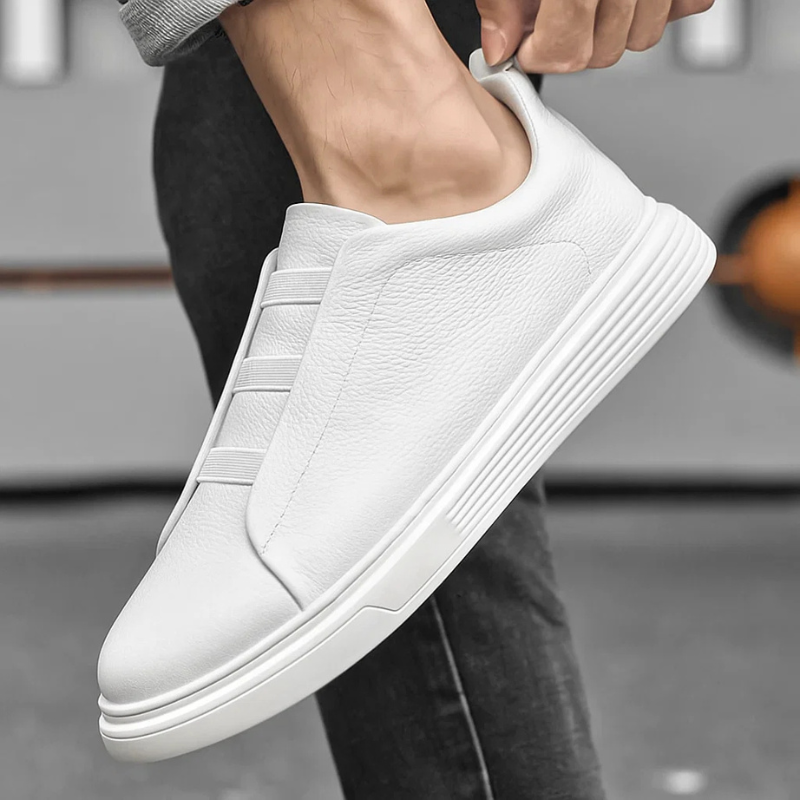 Męskie skórzane sneakersy – elastyczne sznurówki i ponadczasowy wyrafinowany styl