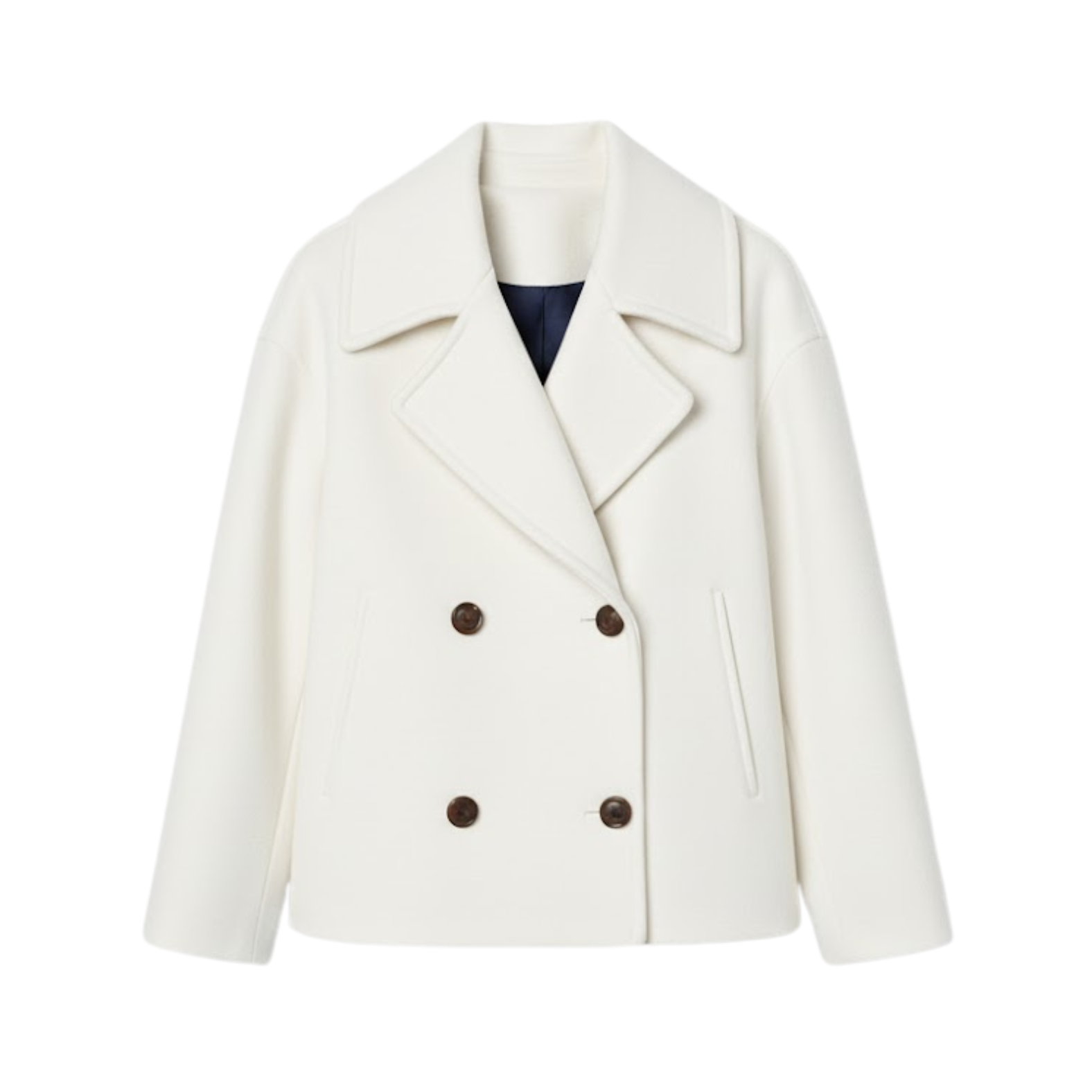 Manteau Femme en Laine Double Boutonnage Polyvalent au Design Simple