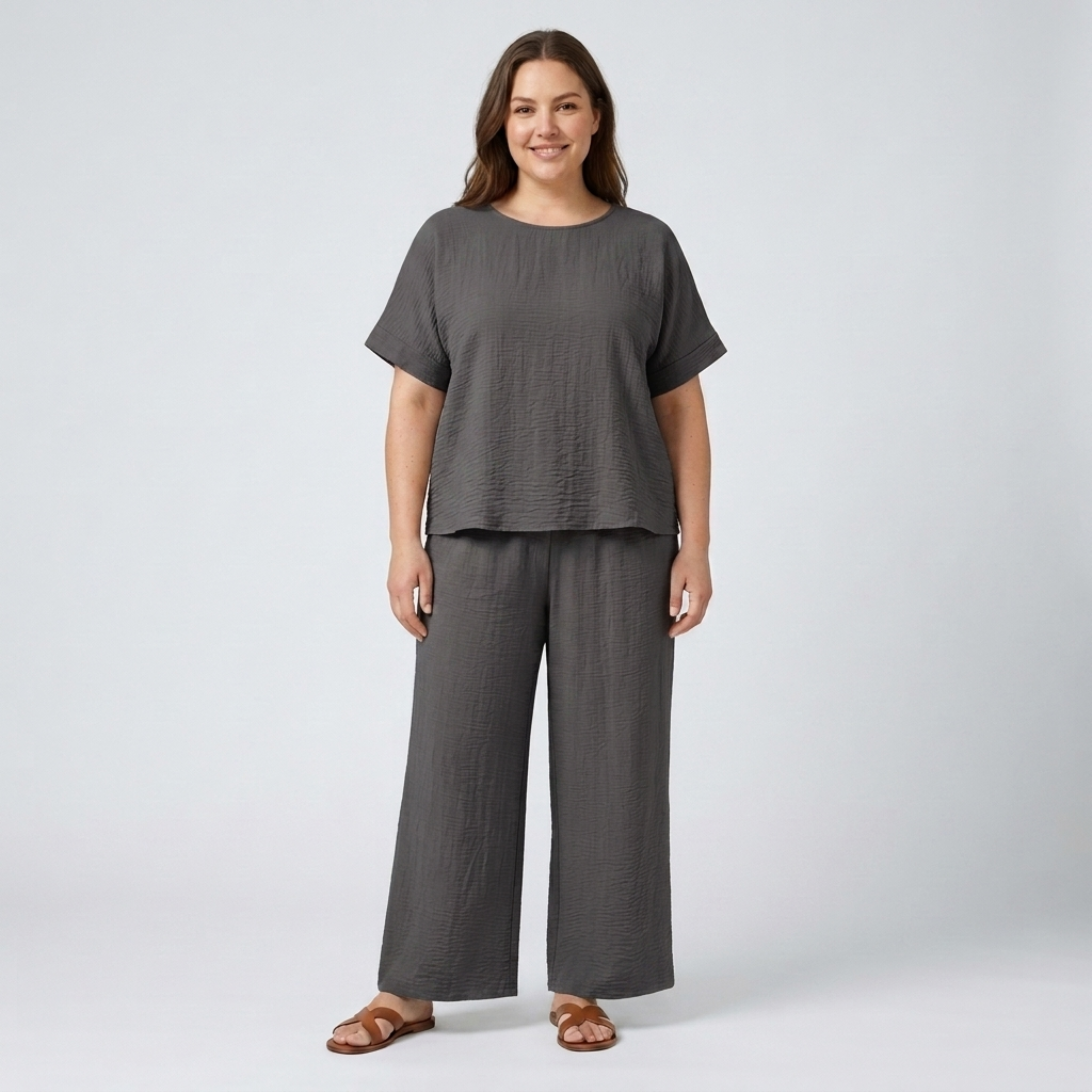 Ensemble pantalon grande taille décontracté pour femme