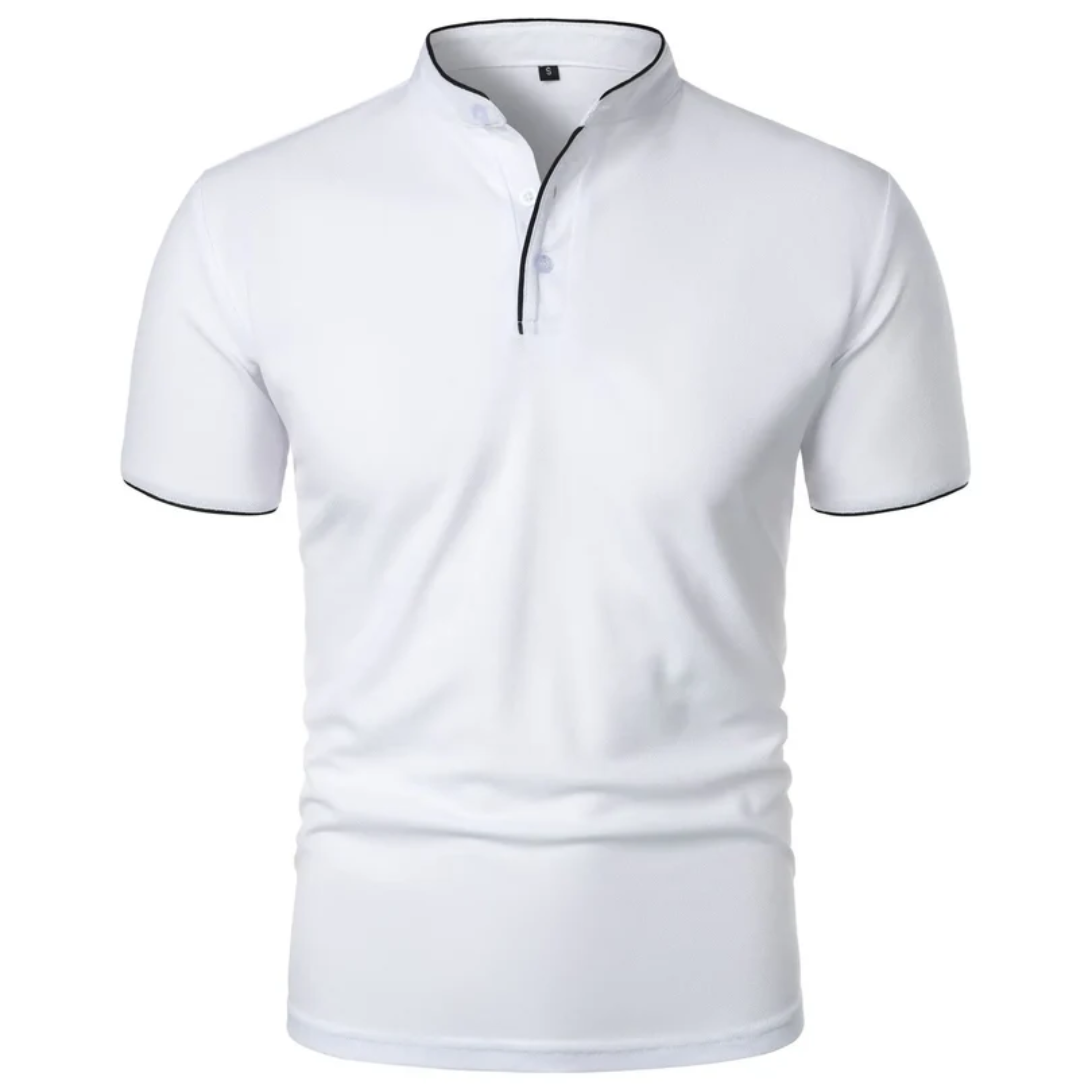 Polo pour homme — col montant et manches courtes — style professionnel