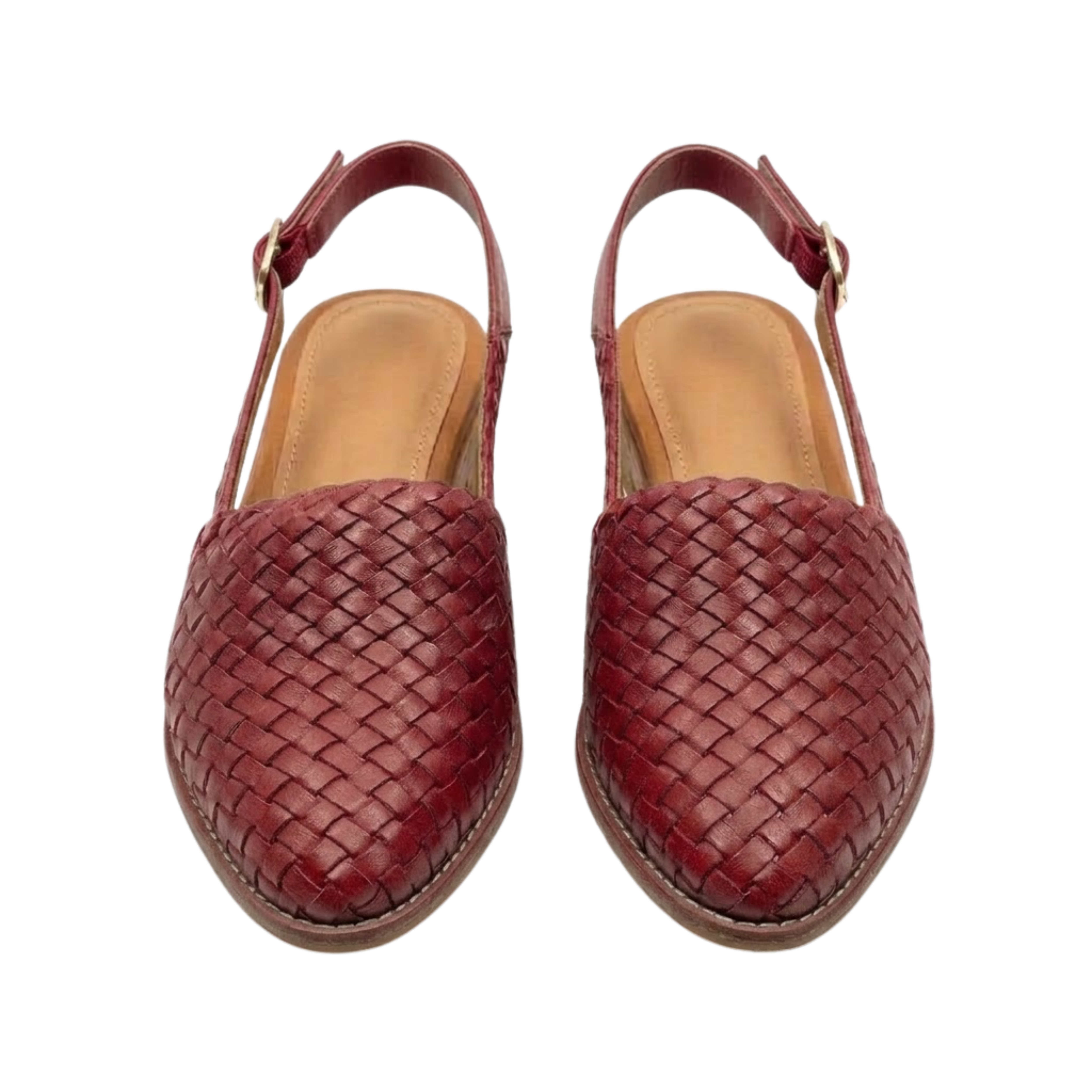 Slingbacks Gevlochten à Bout Pointu et Bride Arrière pour Femmes