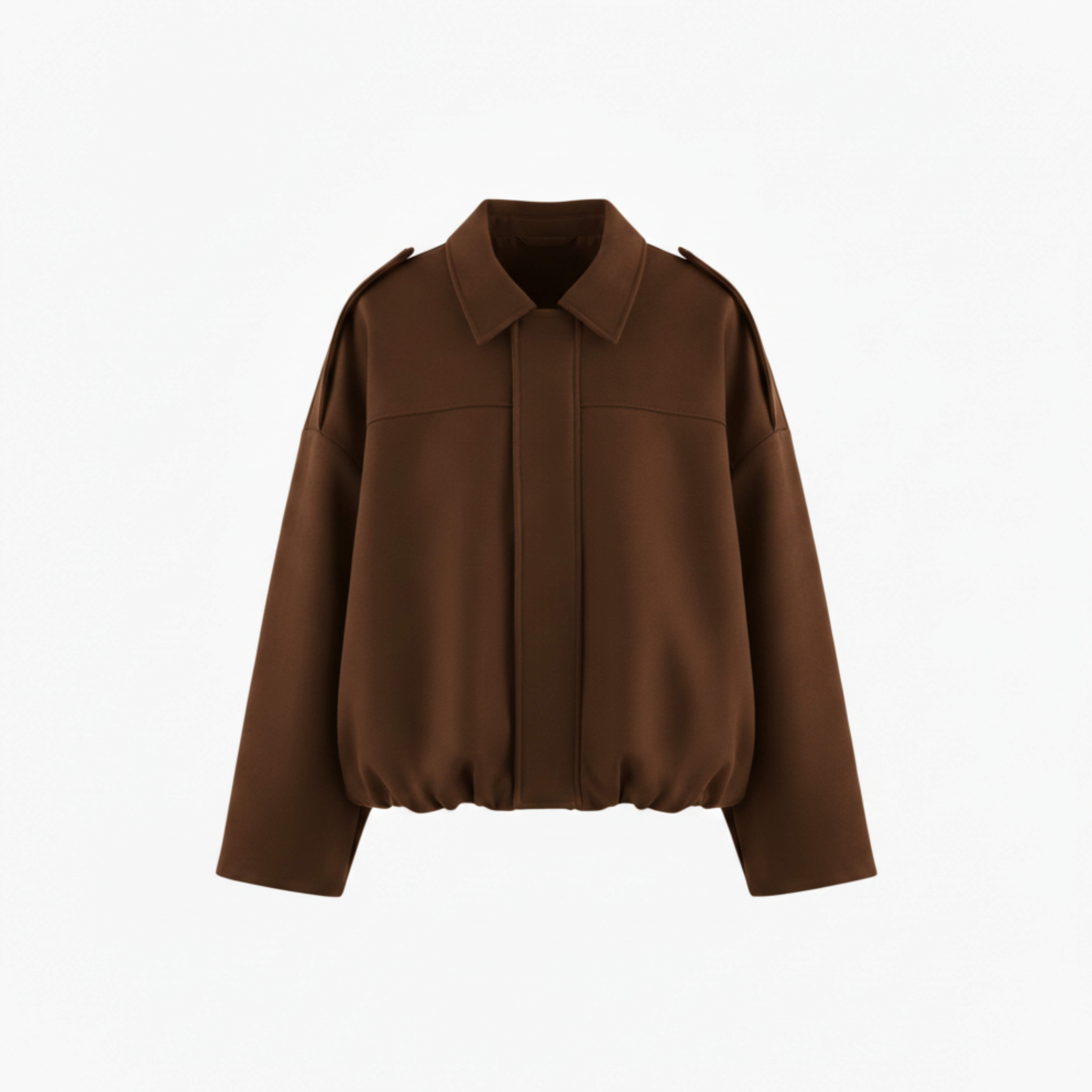 Blouson Bomber en Polyester avec Col à Revers et Fermeture Éclair pour Femme