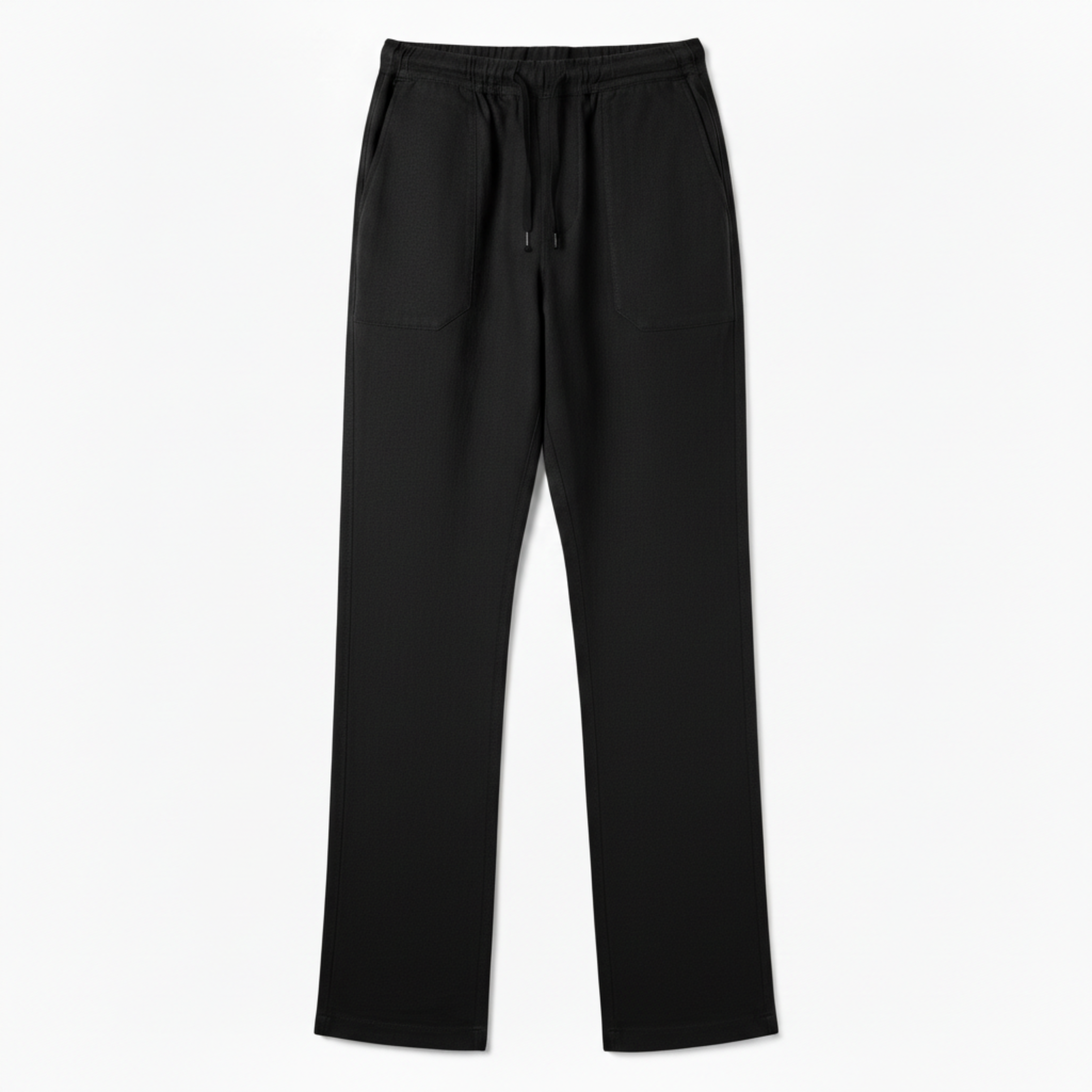 Pantalon en Coton et Lin pour Homme avec Taille Élastique et Coupe Droite