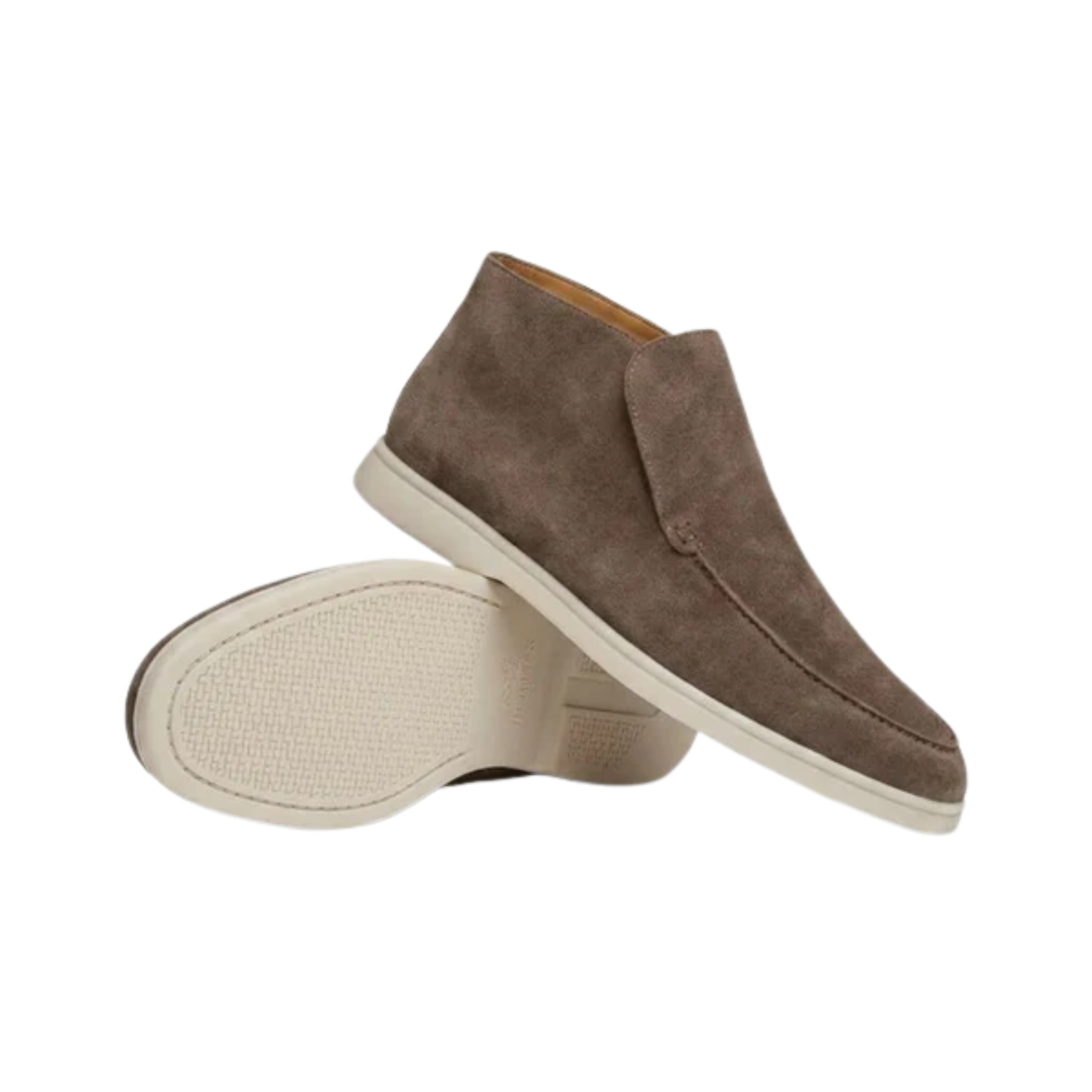 Mocassins montants pour homme — bottines à enfiler en daim — style bureau chic décontracté