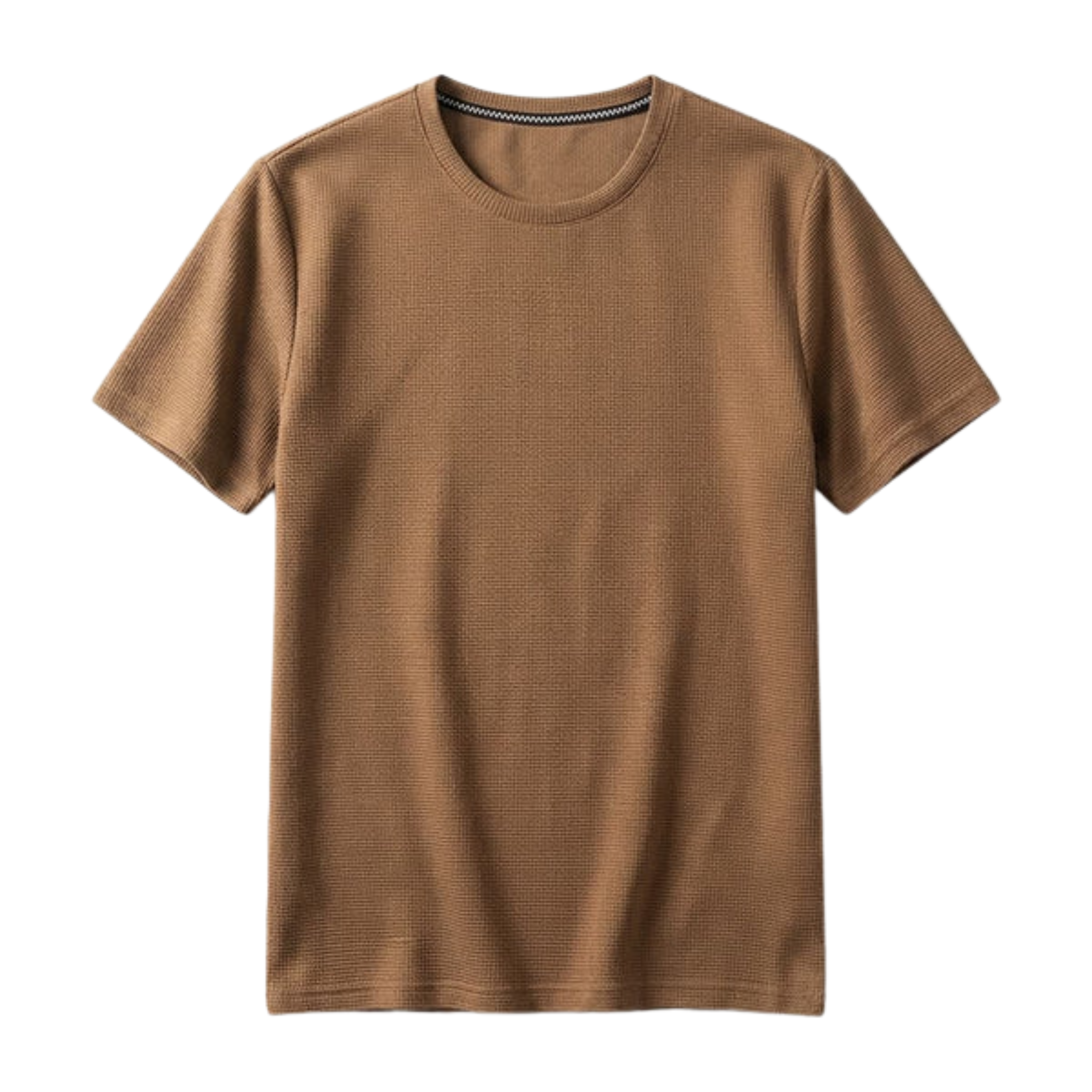 T-shirt en maille gaufrée pour homme — coupe décontractée ajustée — style casual quotidien