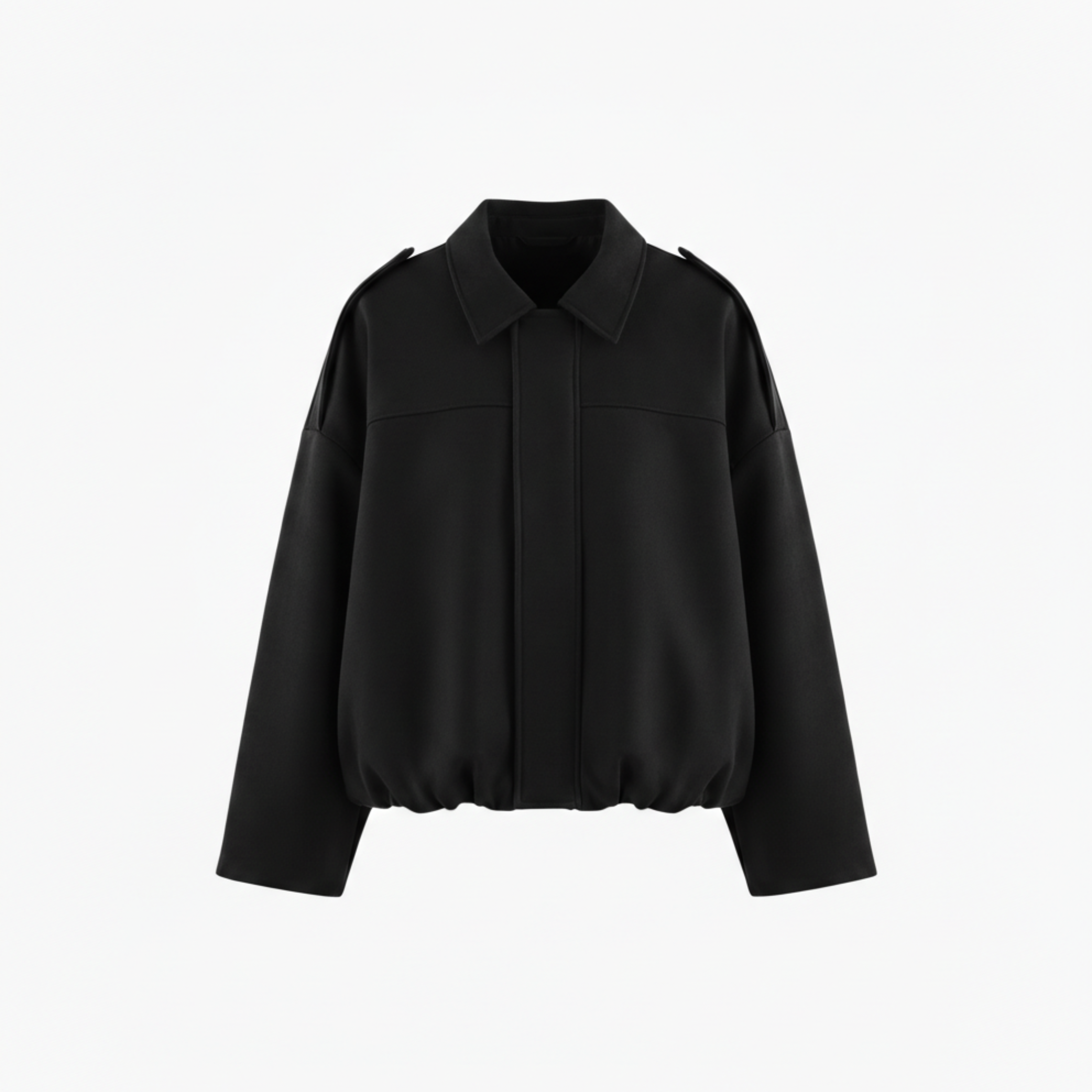 Blouson Bomber en Polyester avec Col à Revers et Fermeture Éclair pour Femme