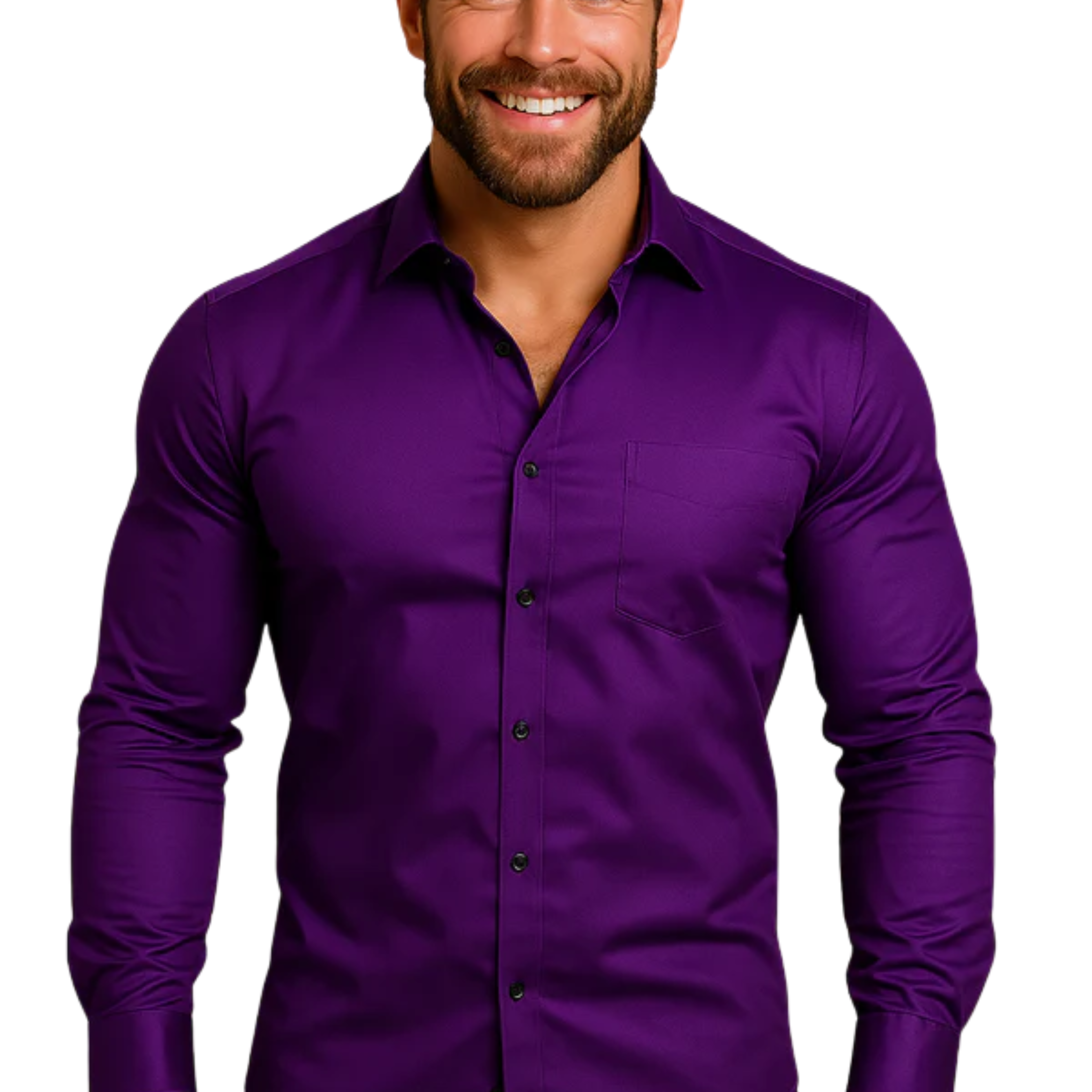 Chemise boutonnée homme — manches longues et col pointu — cérémonie
