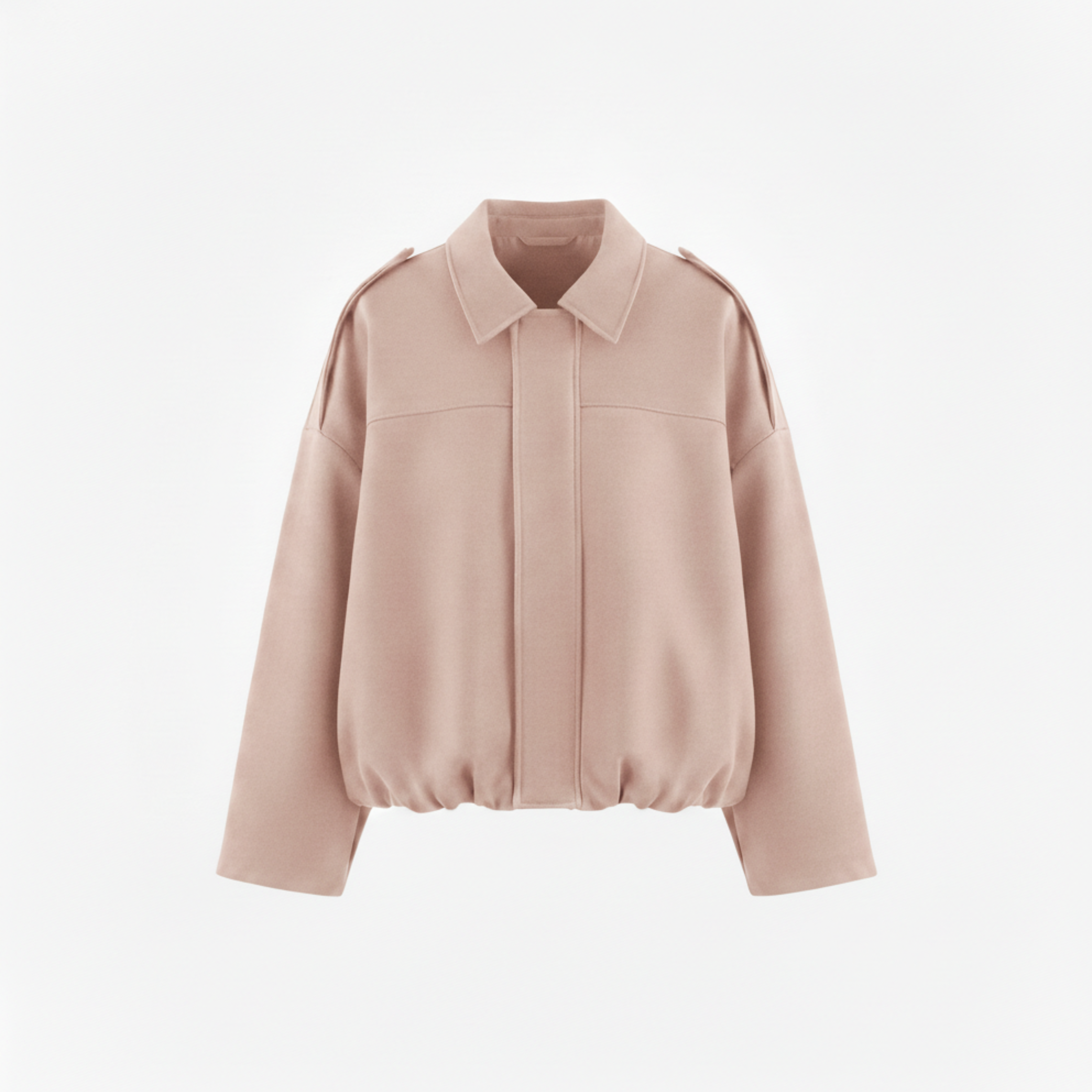 Blouson Bomber en Polyester avec Col à Revers et Fermeture Éclair pour Femme