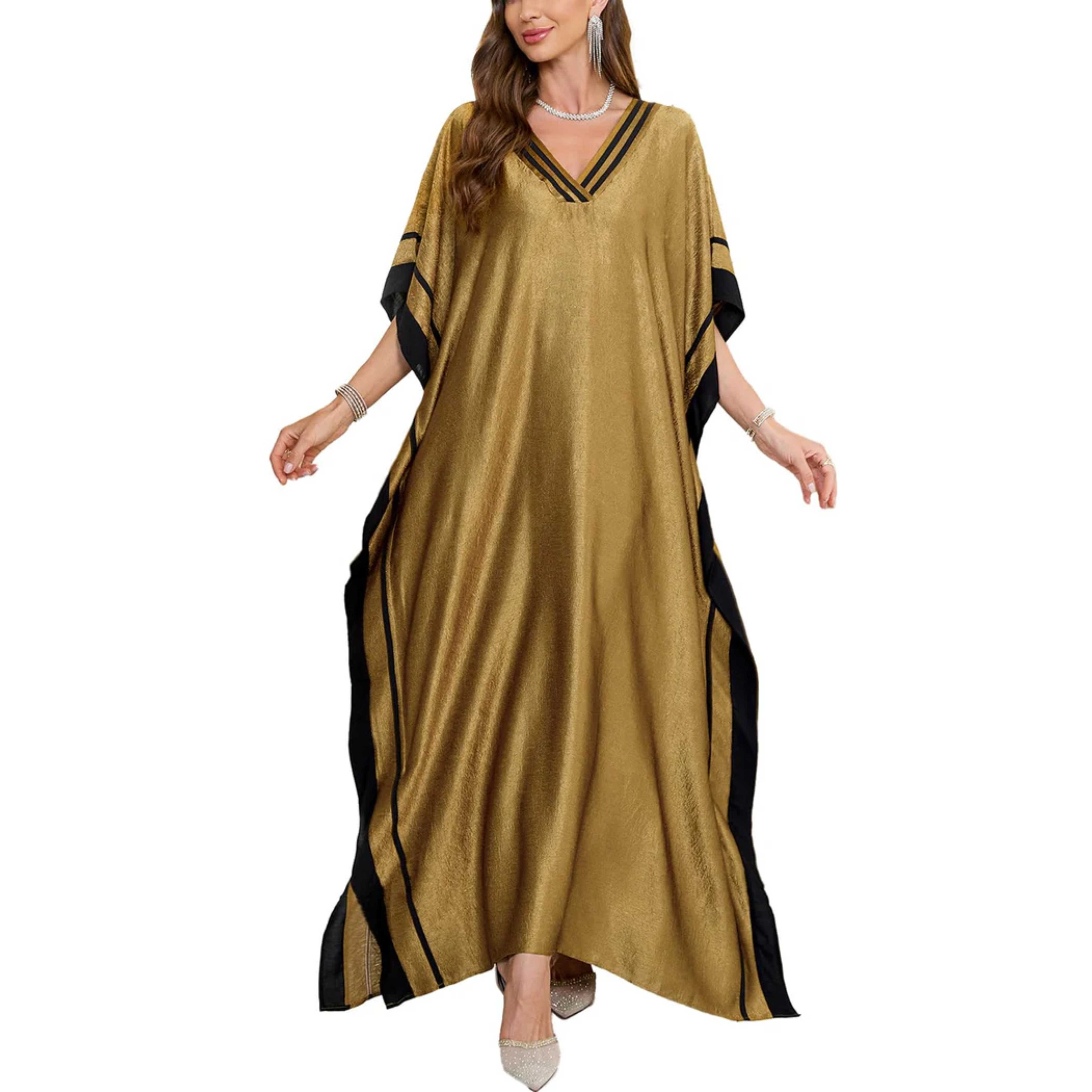 Robe kimono de plage longue — coupe ample — vacances d'été