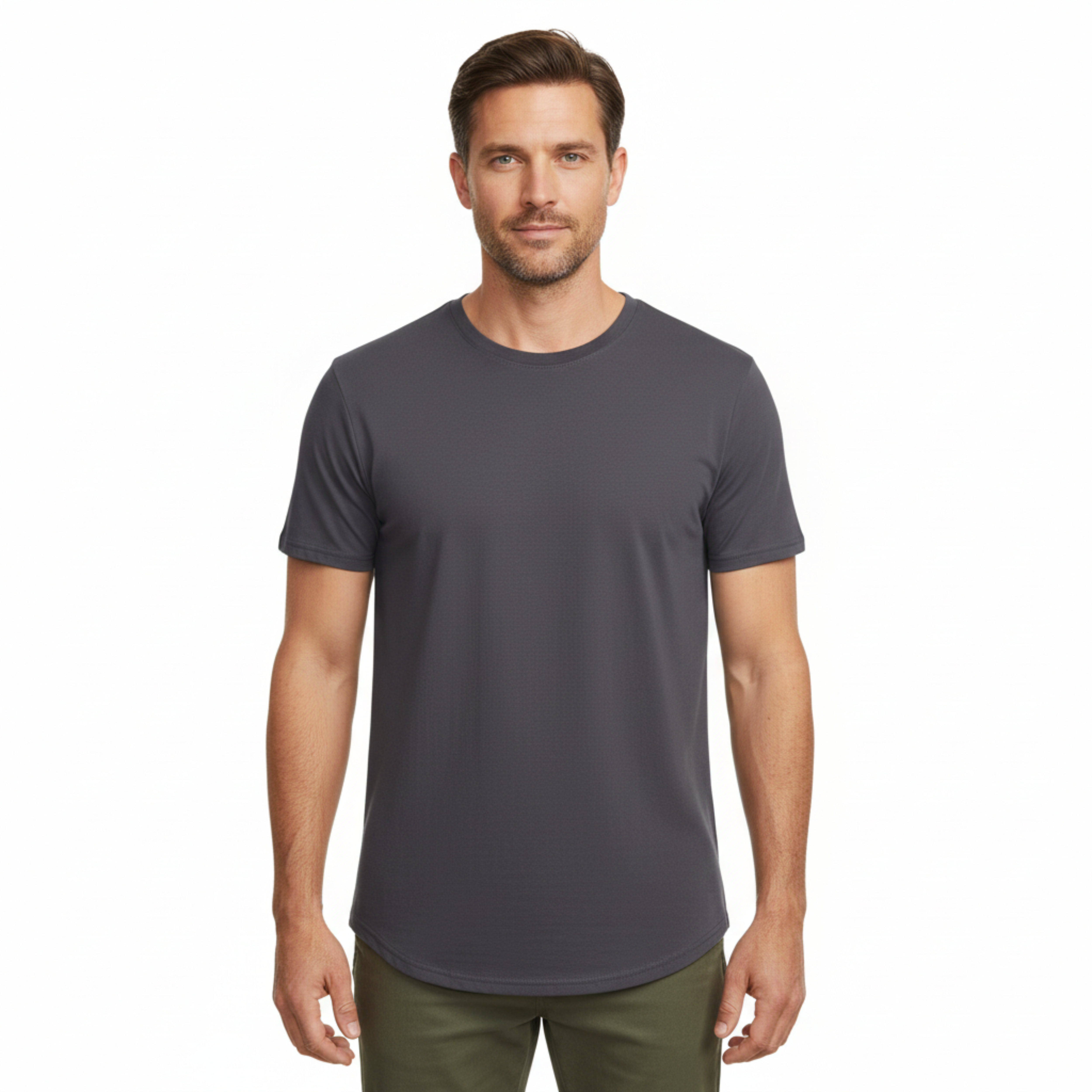 T-shirt en coton et élasthanne pour homme coupe slim fit