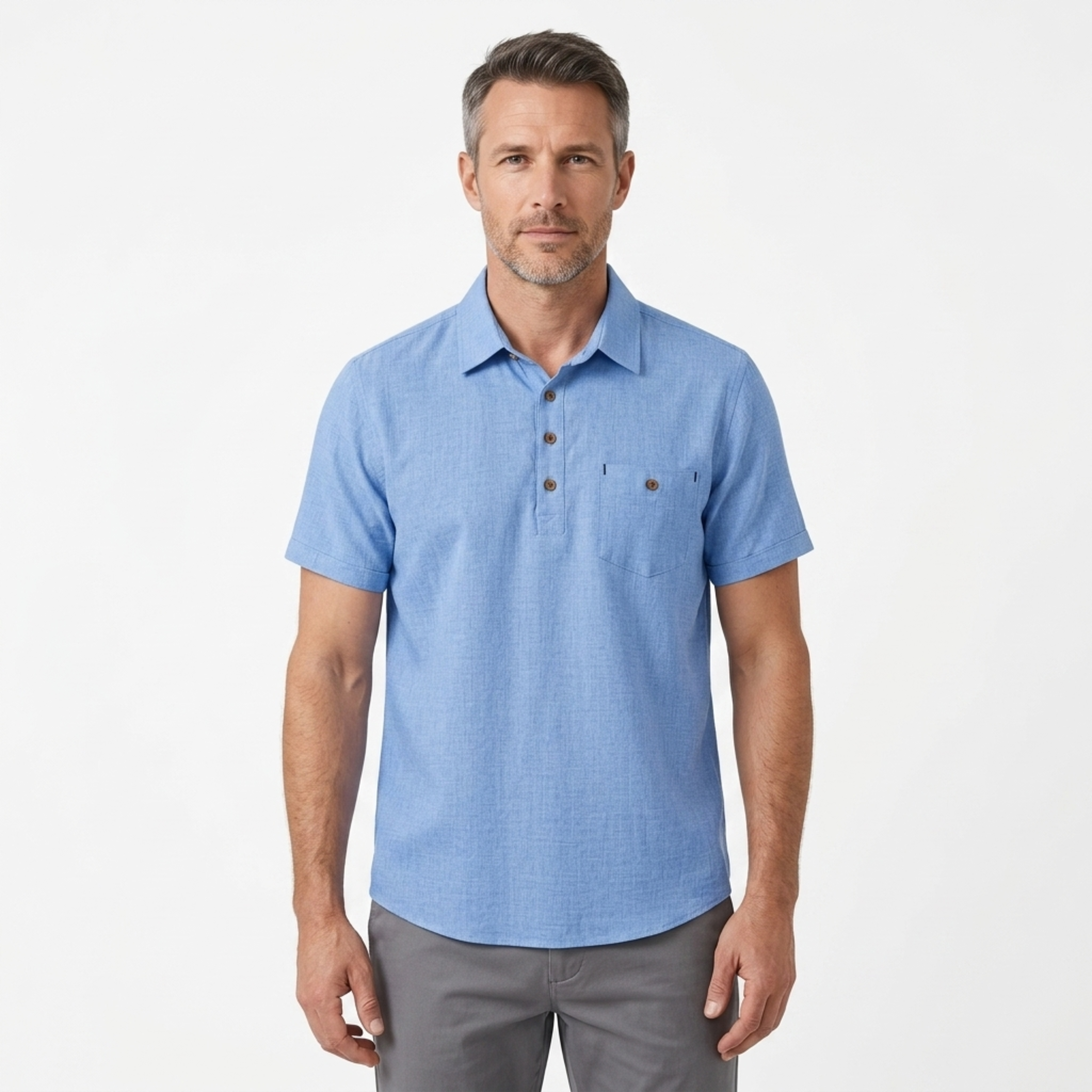 Polo homme coupe ajustée avec poche poitrine — bureau & loisirs
