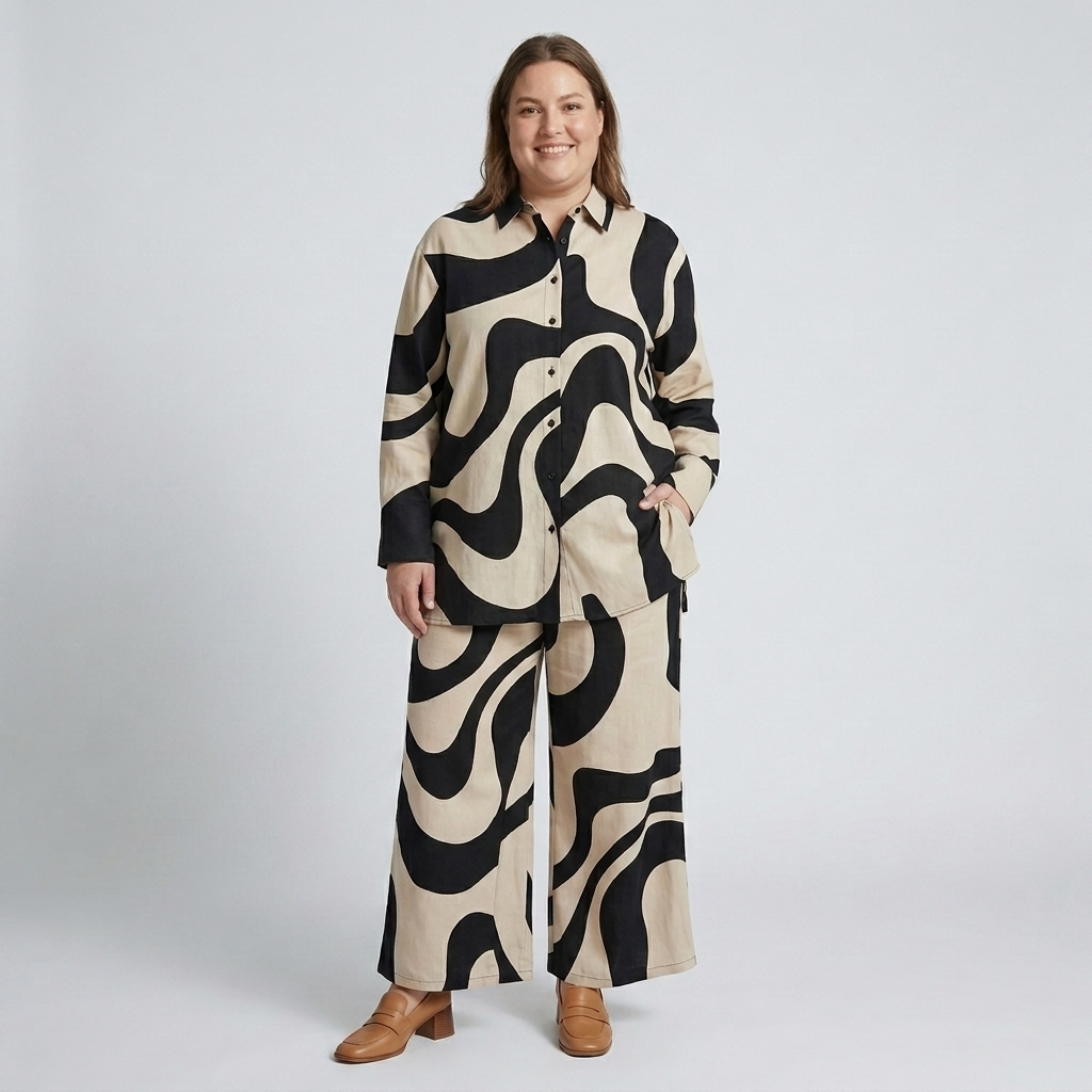 Ensemble deux pièces grande taille à motif graphique