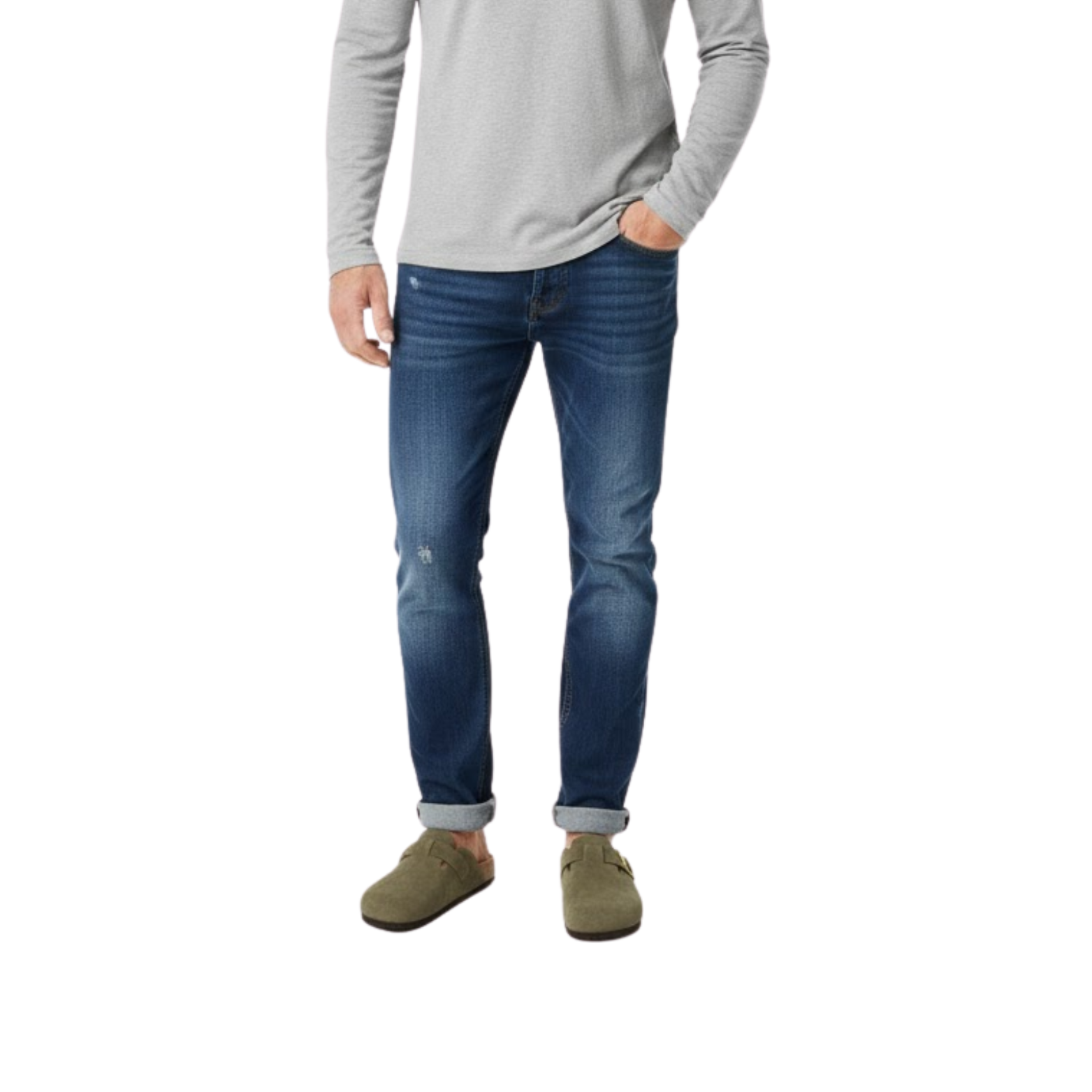 Mules en daim avec semelle classique et boucle réglable