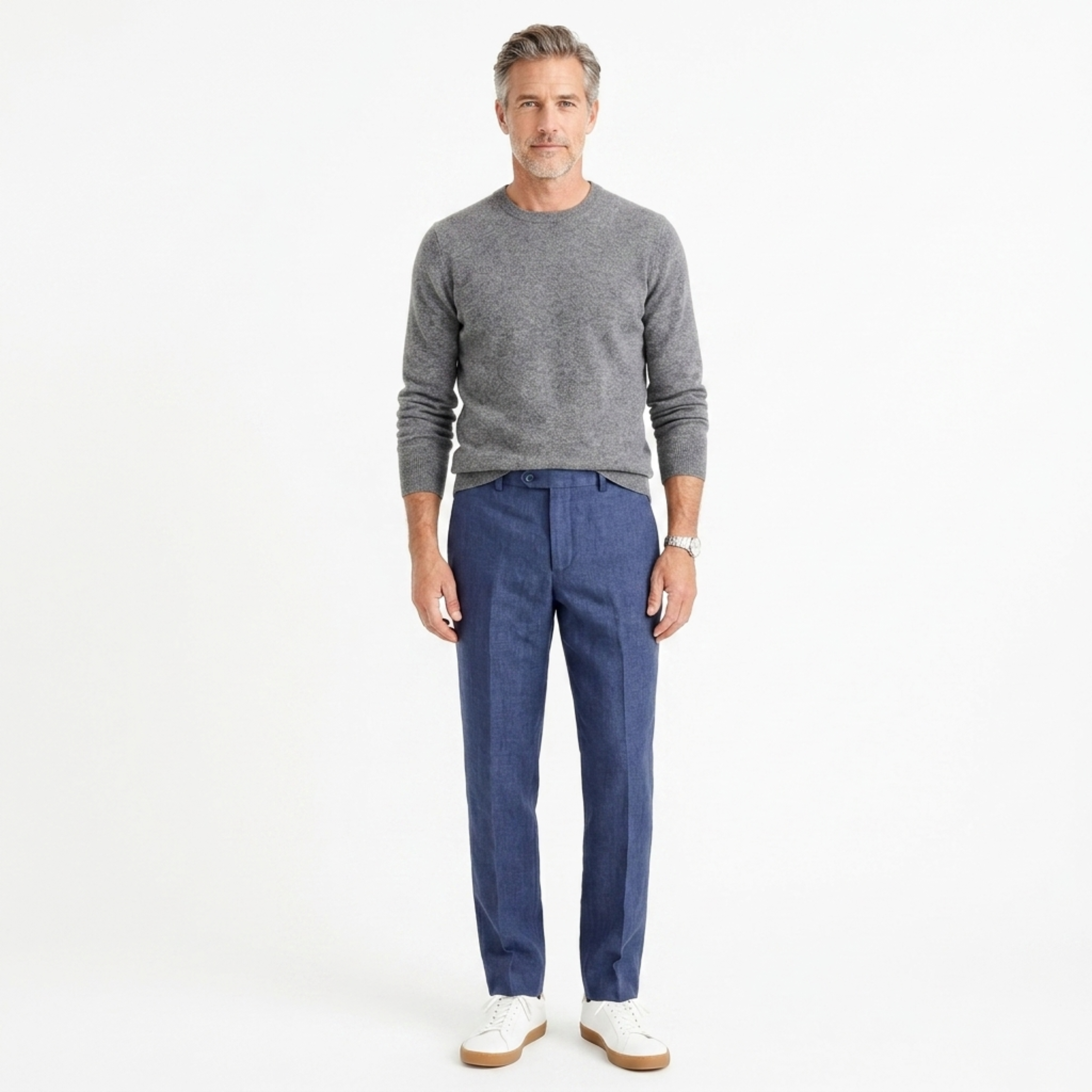 Pantalon en lin pour homme — coupe droite — vacances et plage