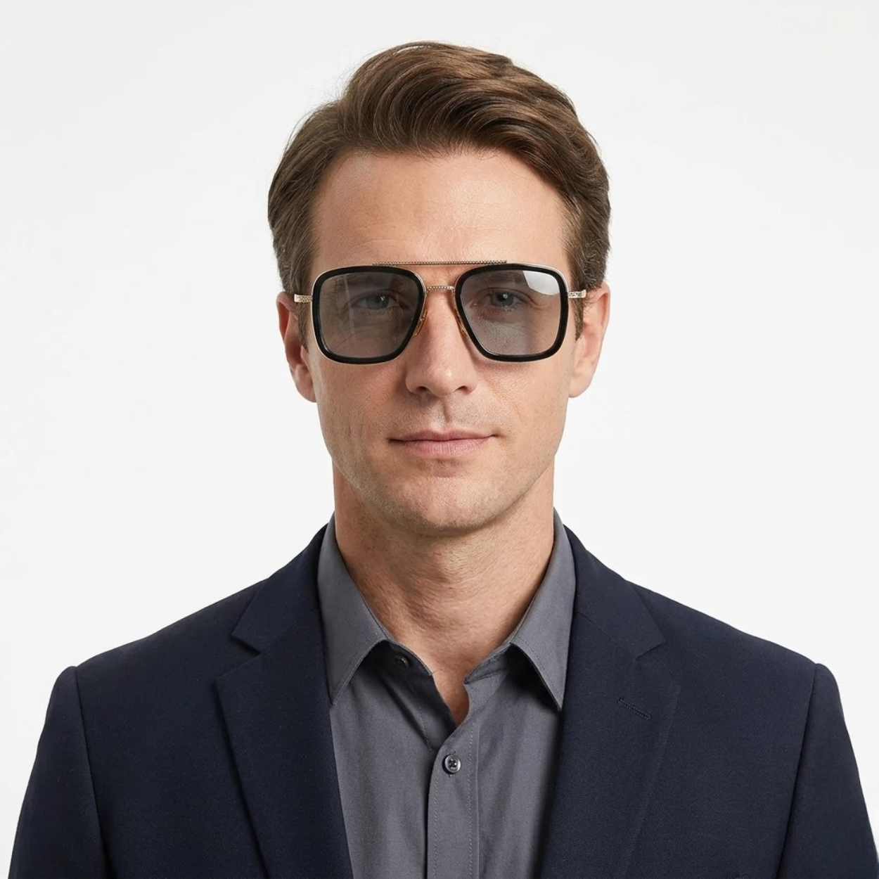 Τετράγωνα γυαλιά aviator με ελαφρύ σκελετό και φακούς προστασίας UV