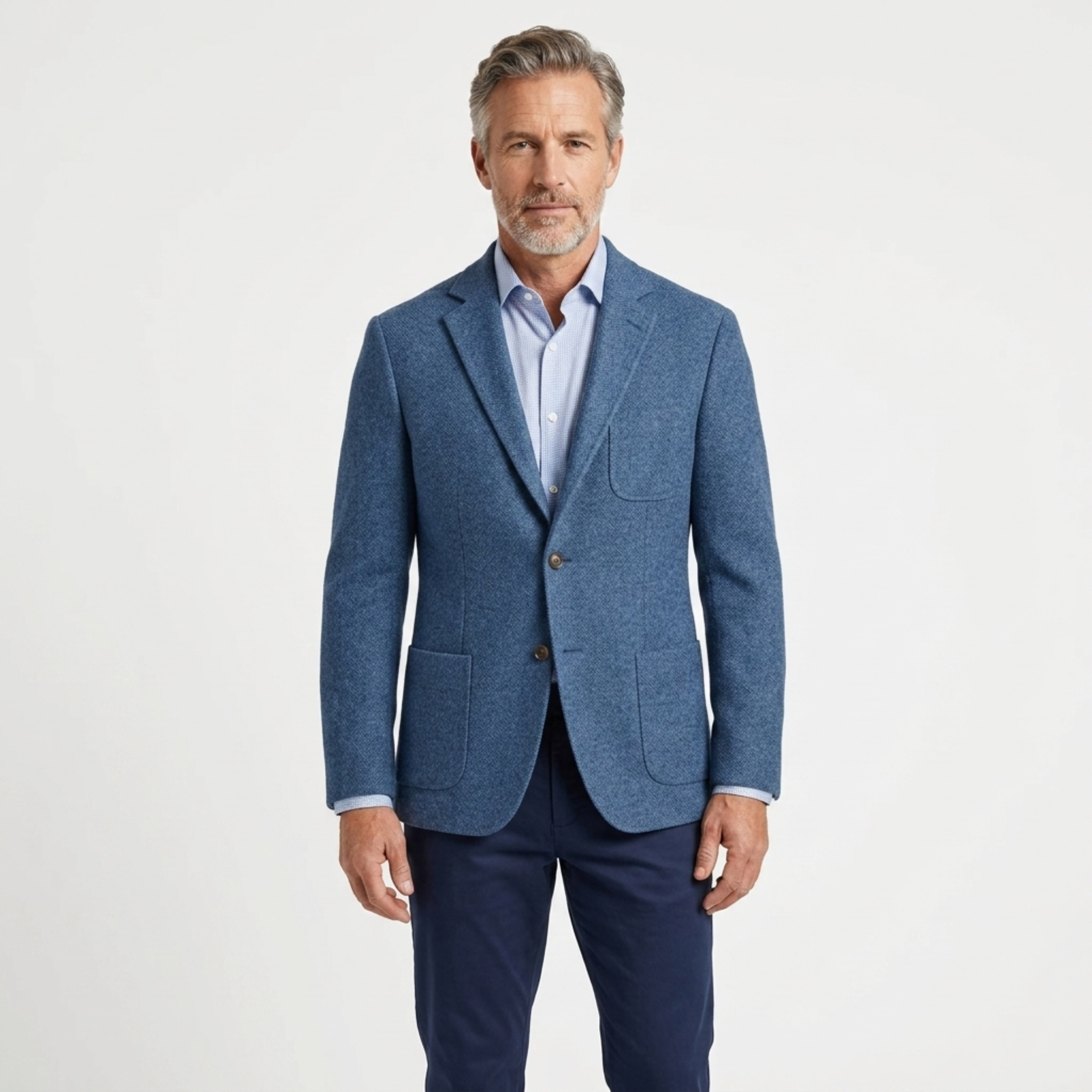 Pánské lněné sako blazer — volný střih — do kanceláře i na každý den