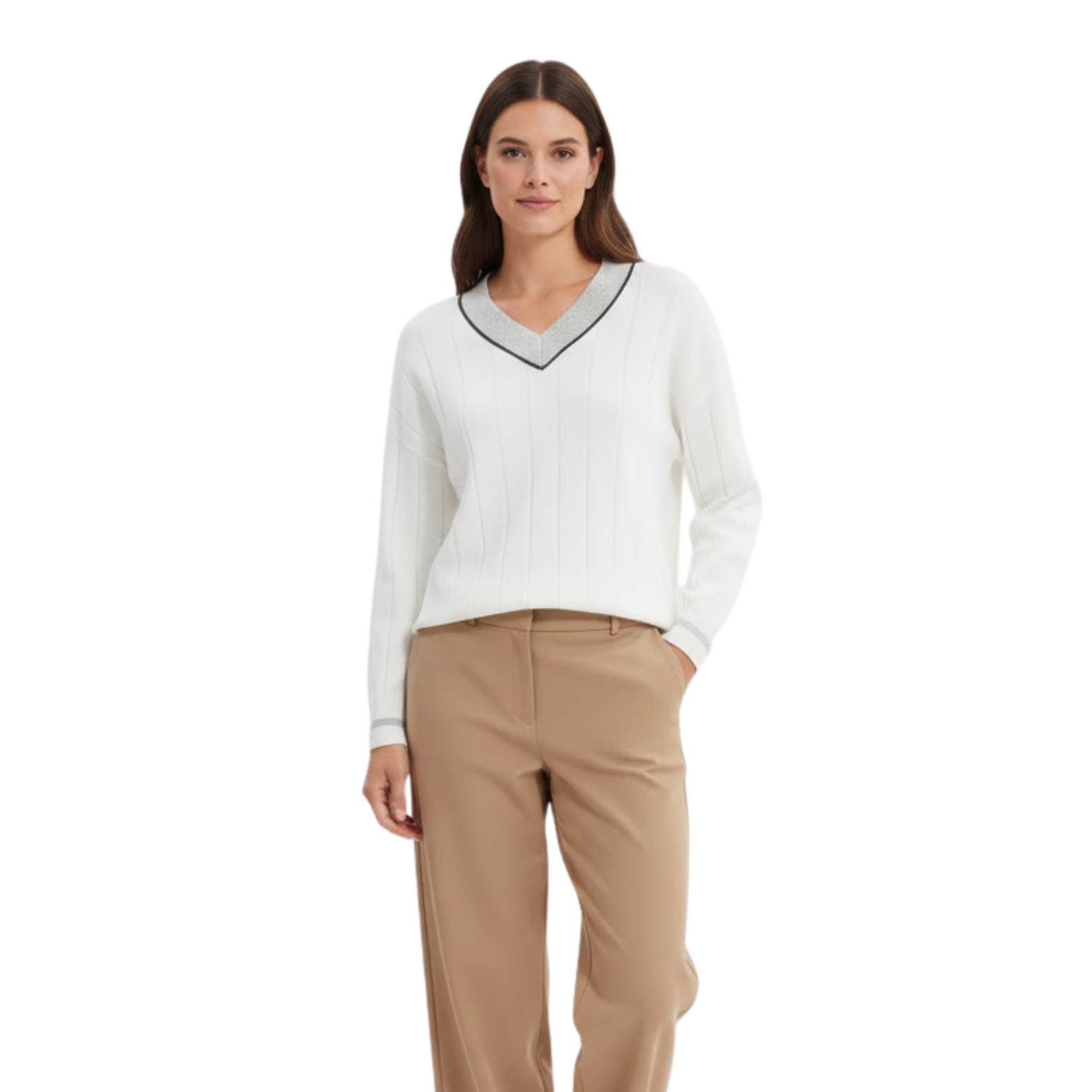 Gilet femme maille torsadée boutonné col en V chaud élégant décontracté
