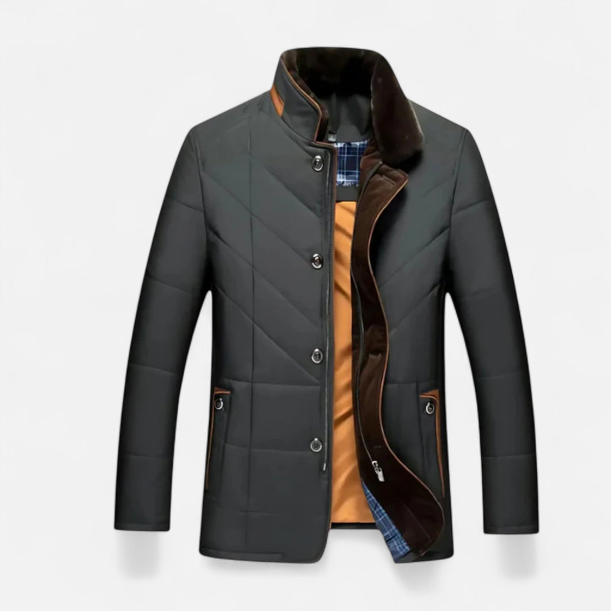 Men’s quilted polyester jacket – Timeless structured fit