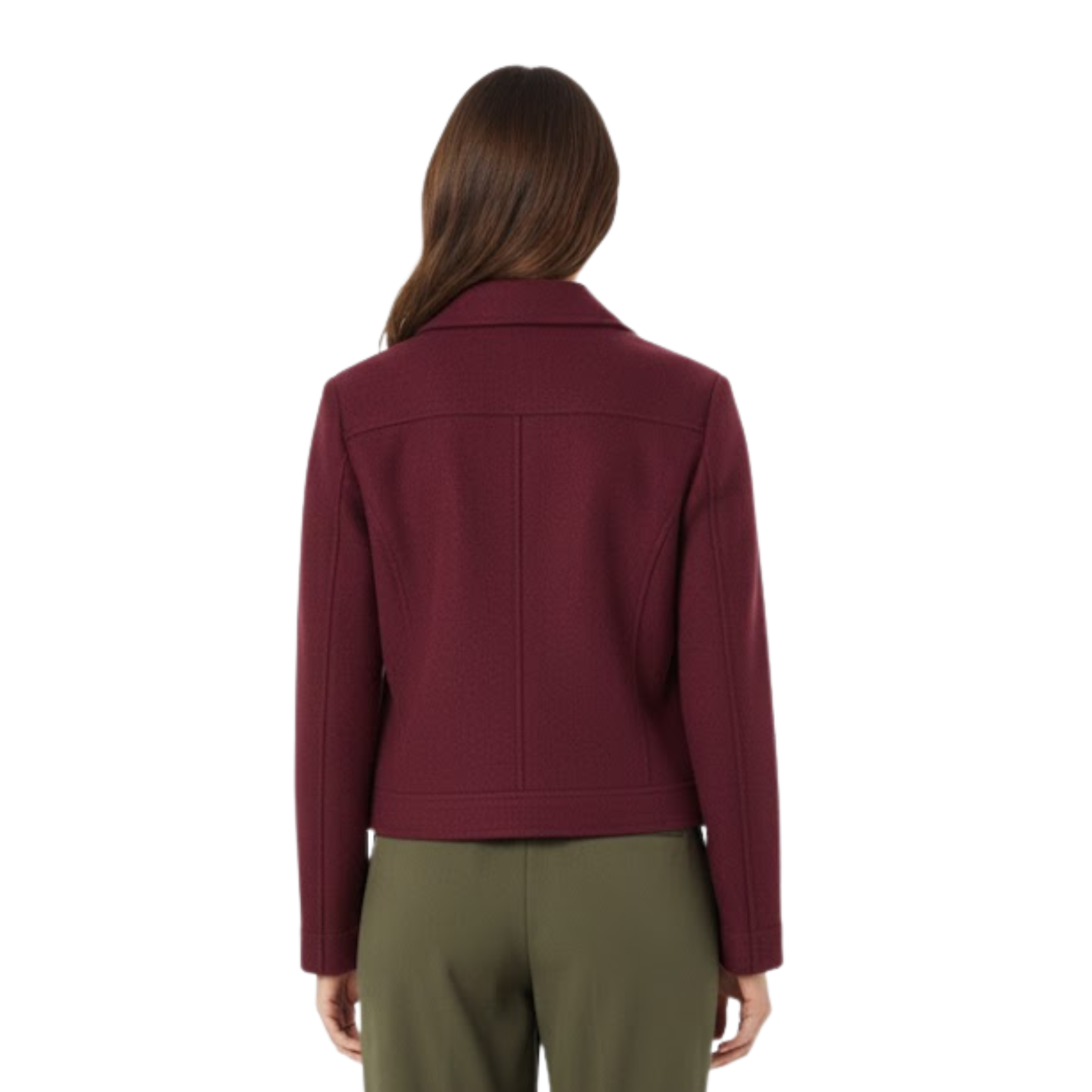 Veste femme courte croisée col tailleur chic structurée décontractée