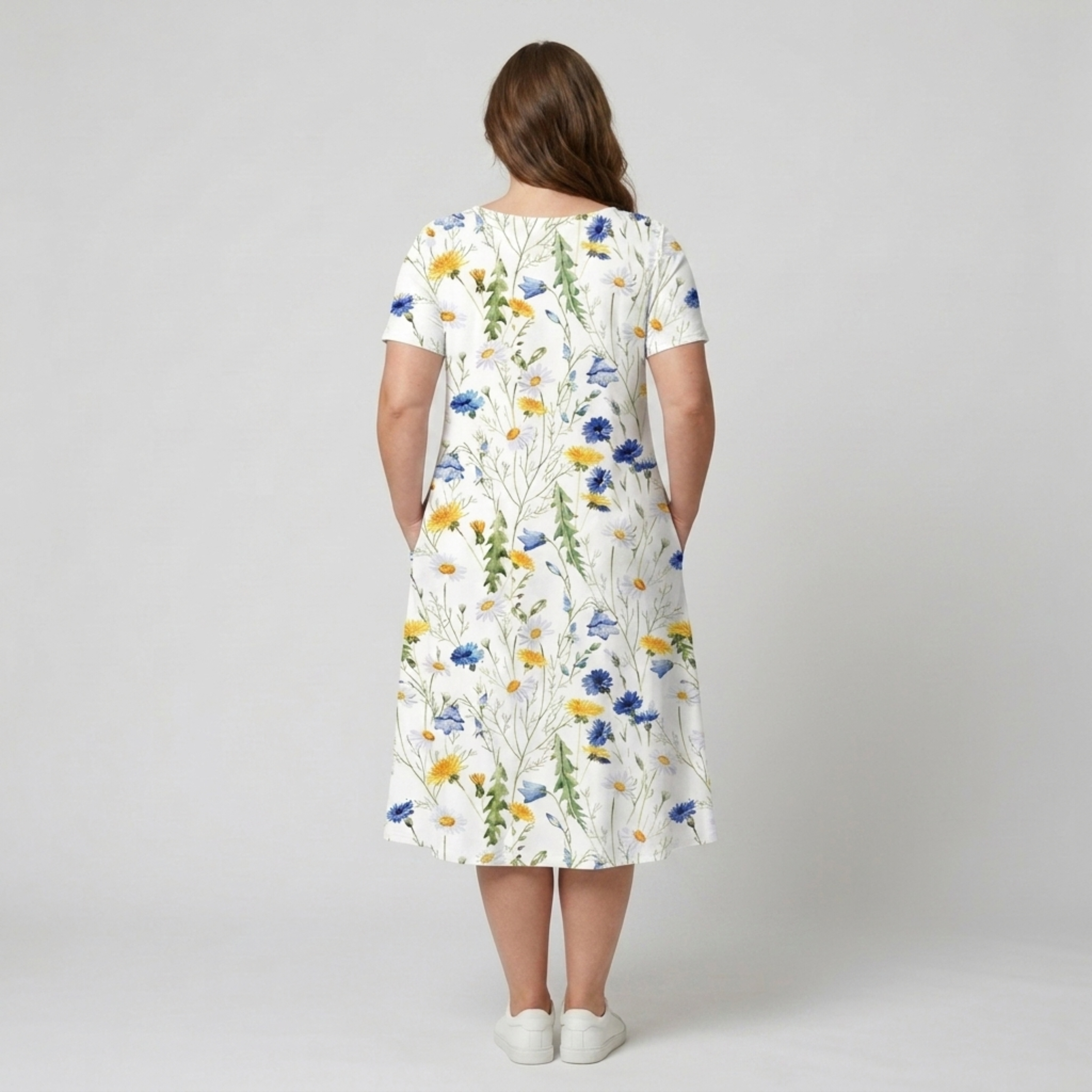 Robe mi-longue imprimée décontractée