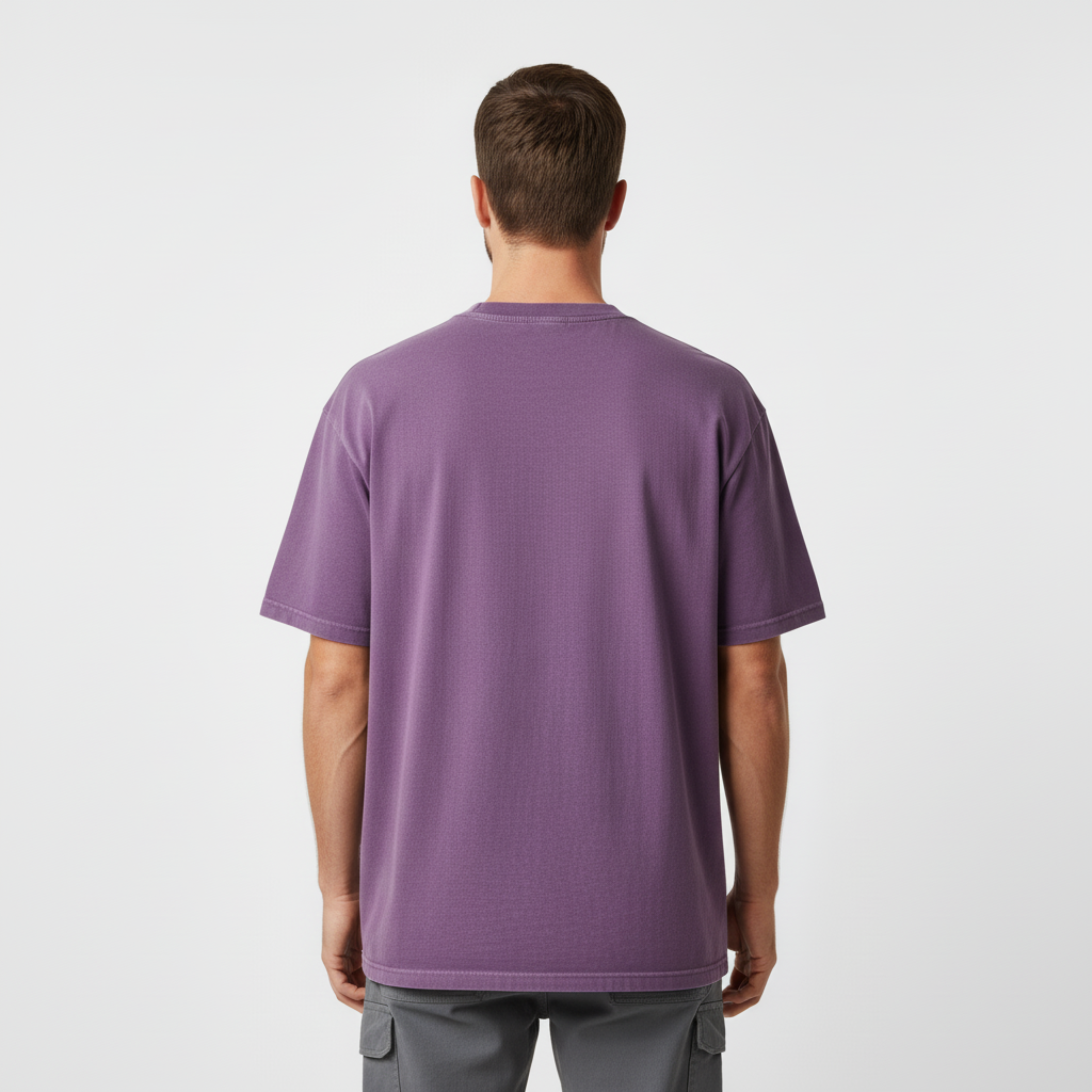 T-shirt Vintage délavé à l'acide en coton épais pour homme et femme coupe oversized