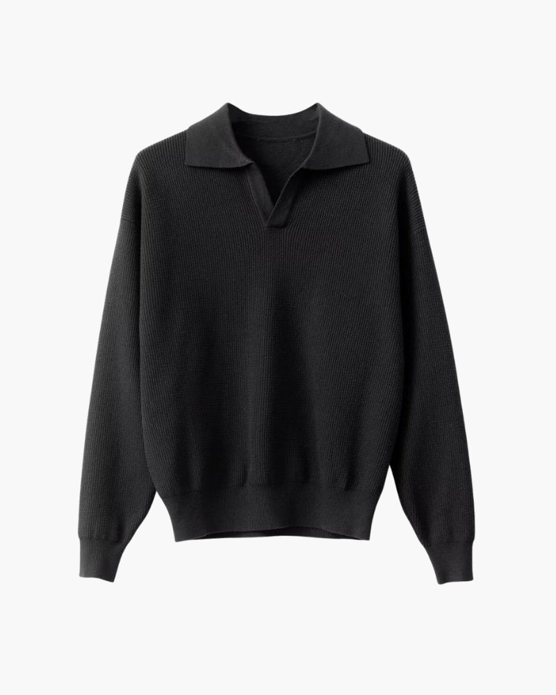 Pull Homme – Polo s límečkem a texturovaným úpletem v rafinovaném běžném střihu
