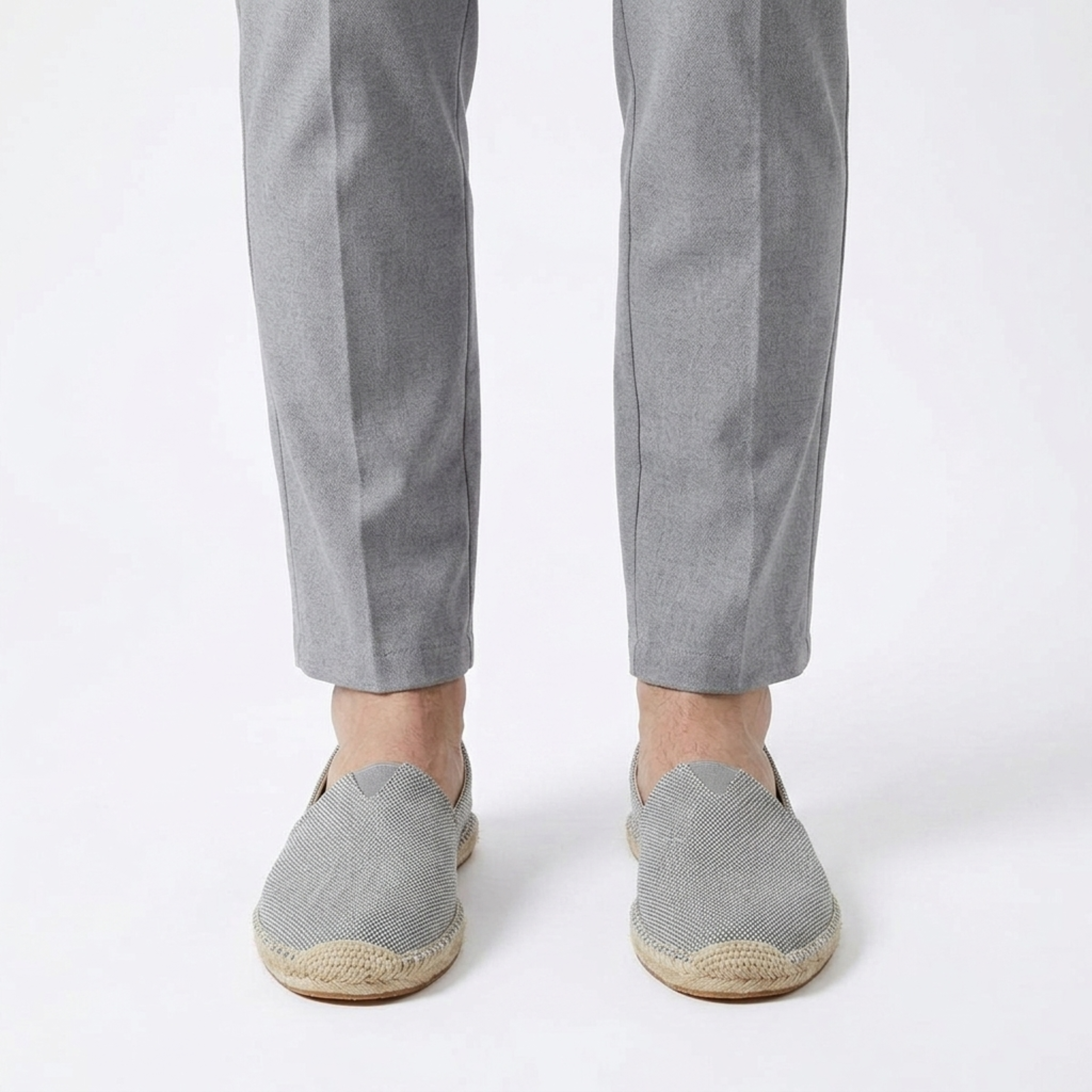 Espadrilles en lin pour homme — mocassins à enfiler en toile — plage et vacances