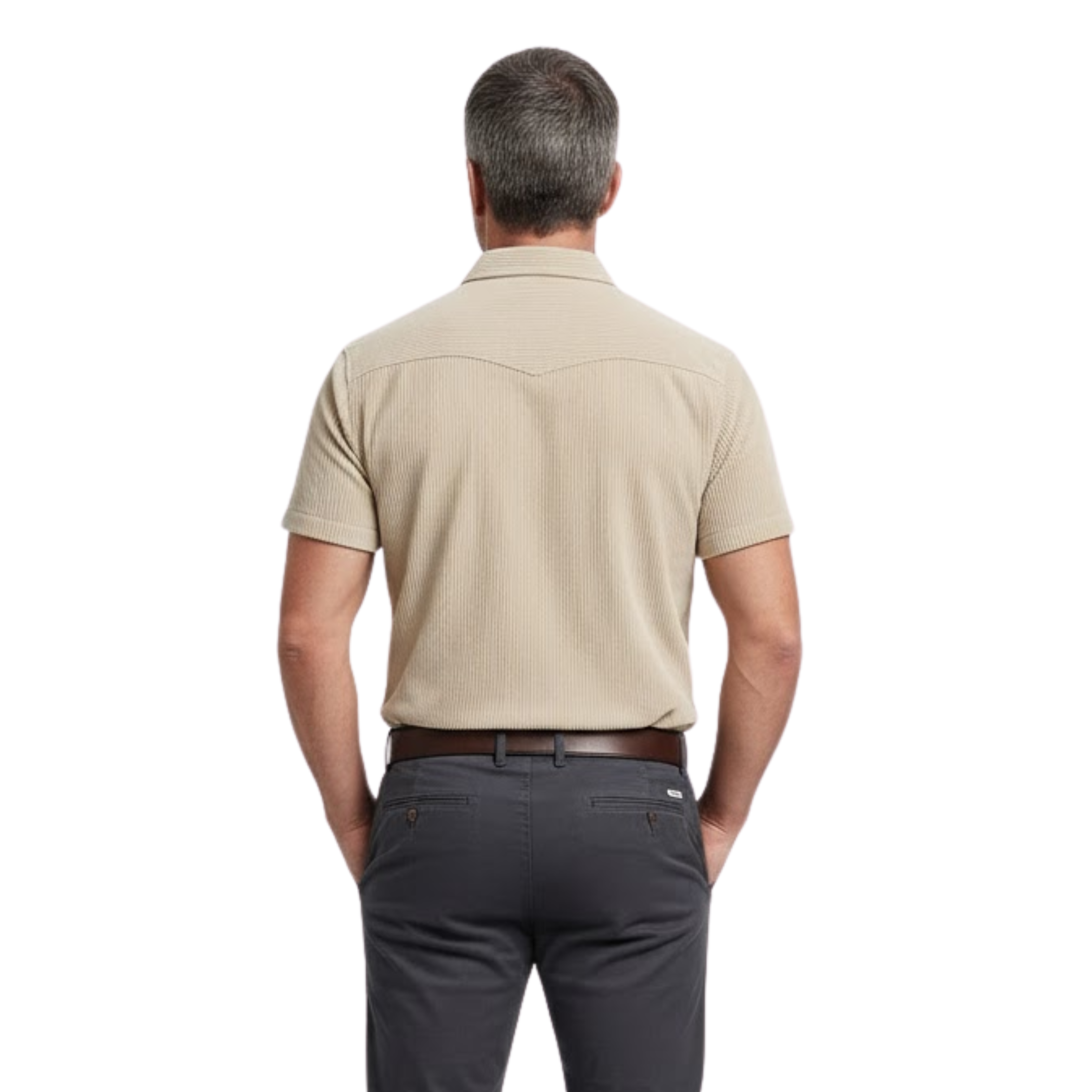 Chemise cargo pour homme en velours côtelé à manches courtes avec poches poitrine