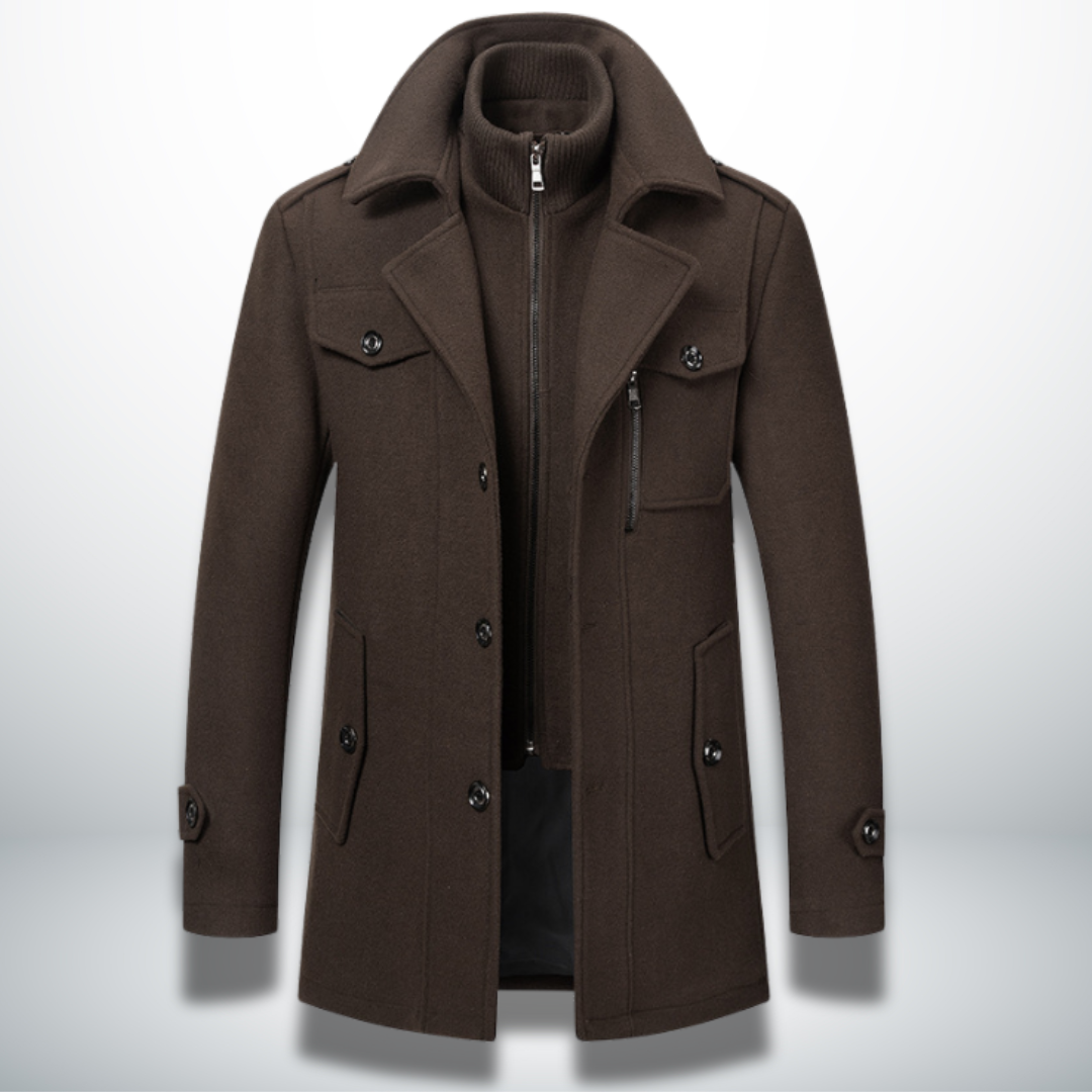 Herrenmantel mit Knopfleiste – Klassische Silhouette und Smart-Casual-Stil