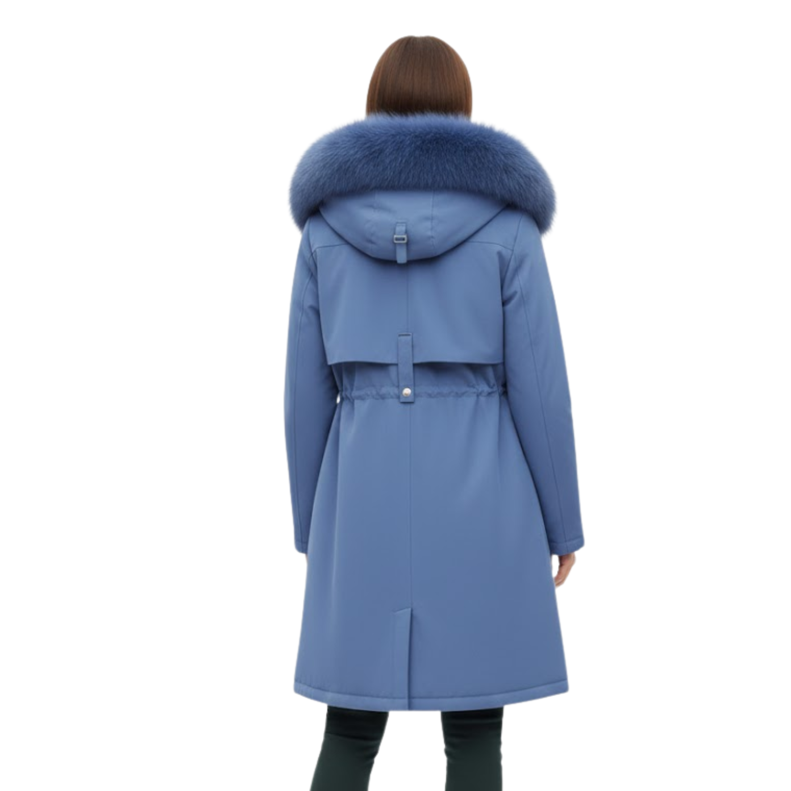 Parka Femme Longue Épaissie et Chaude avec Doublure en Laine et Capuche à Fourrure
