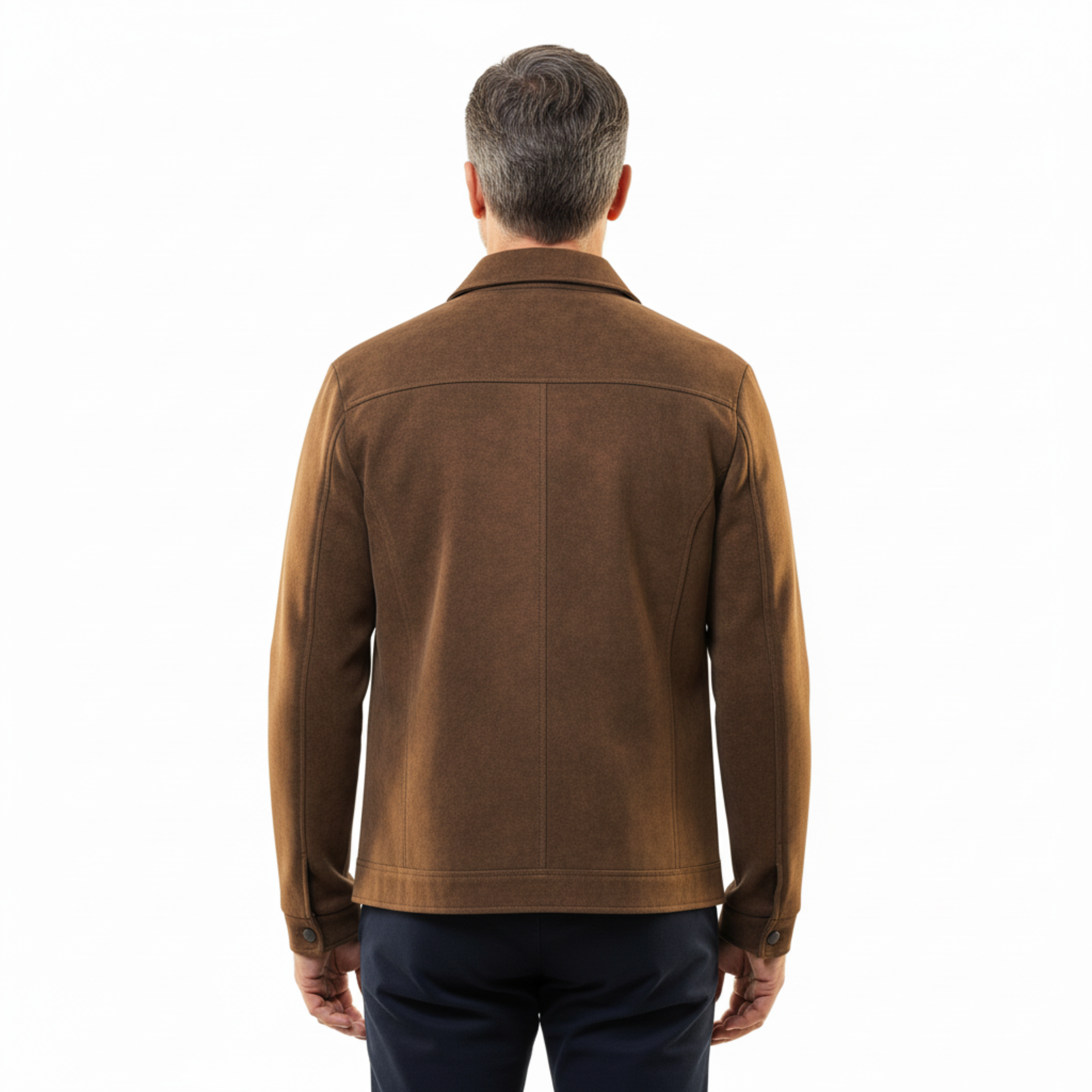 Veste en Cuir Rétro pour Homme avec Fermeture Éclair et Multiples Poches