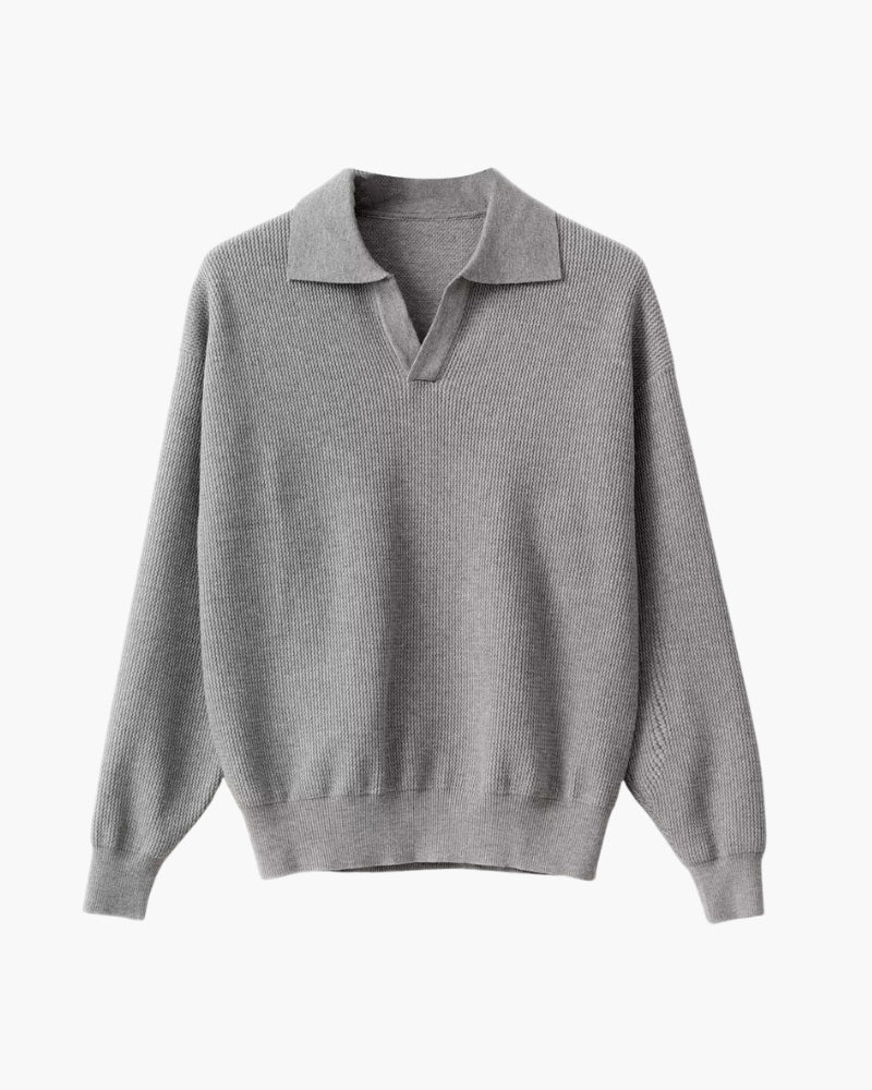 Pull Homme – Polo s límečkem a texturovaným úpletem v rafinovaném běžném střihu