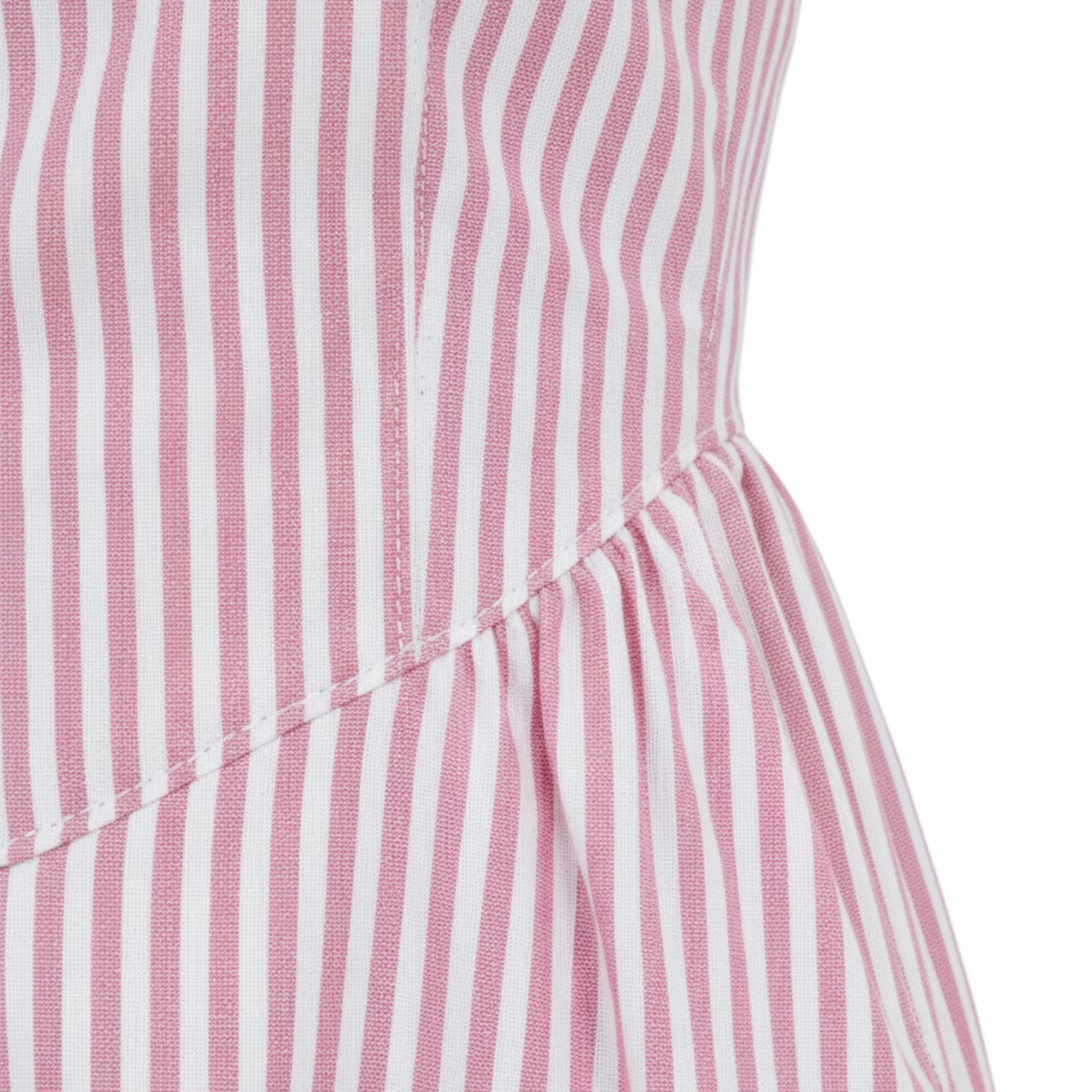 Robe Longue à Rayures Verticales sans Manches avec Col Haut pour Femmes