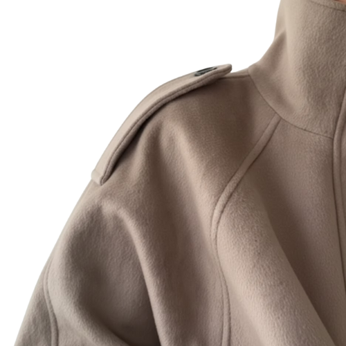 Veste Femme Élégante en Laine à Col Montant