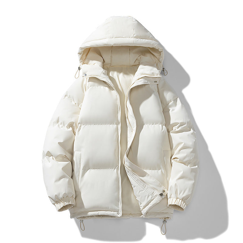 Men’s Quilted Puffer Jacket - Soft Hood and Elastic Cuffs, Regular Fit