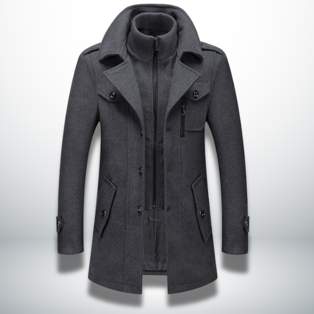 Herrenmantel mit Knopfleiste – Klassische Silhouette und Smart-Casual-Stil