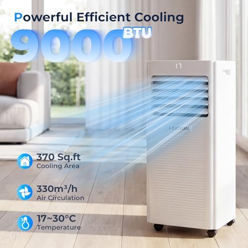 Przenośny klimatyzator 3 w 1 o mocy 9000 BTU do małych pomieszczeń i sypialni