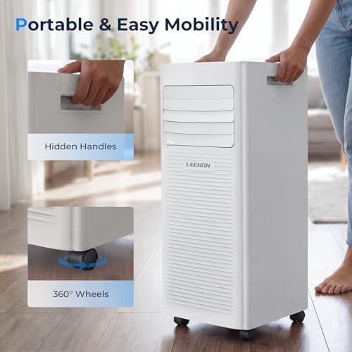 3-in-1 9000 BTU Portable Air Conditioner for Small Rooms and Bedrooms