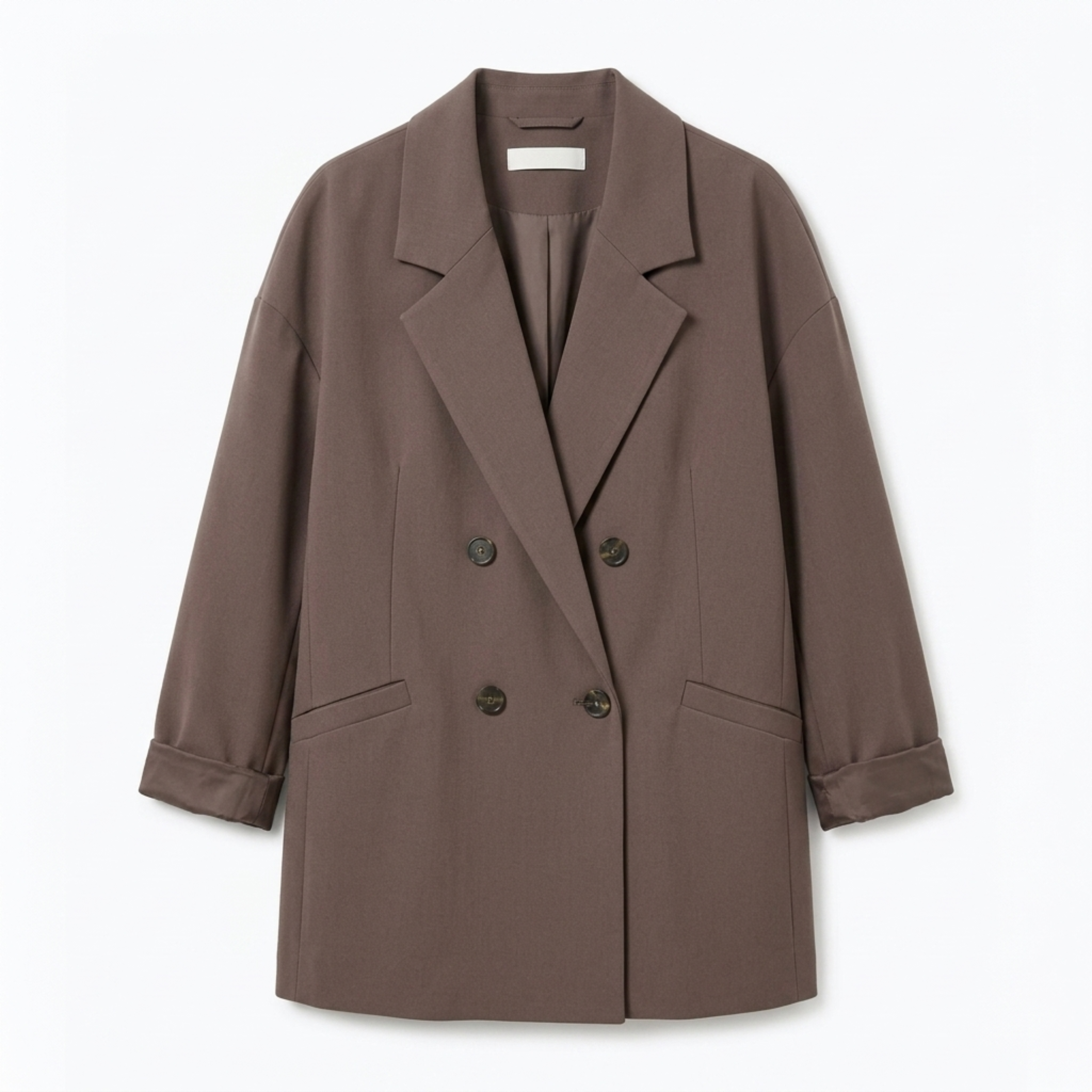 Polyester Blazer for Women – Double-Breasted and Modern Casual Oversized Fit