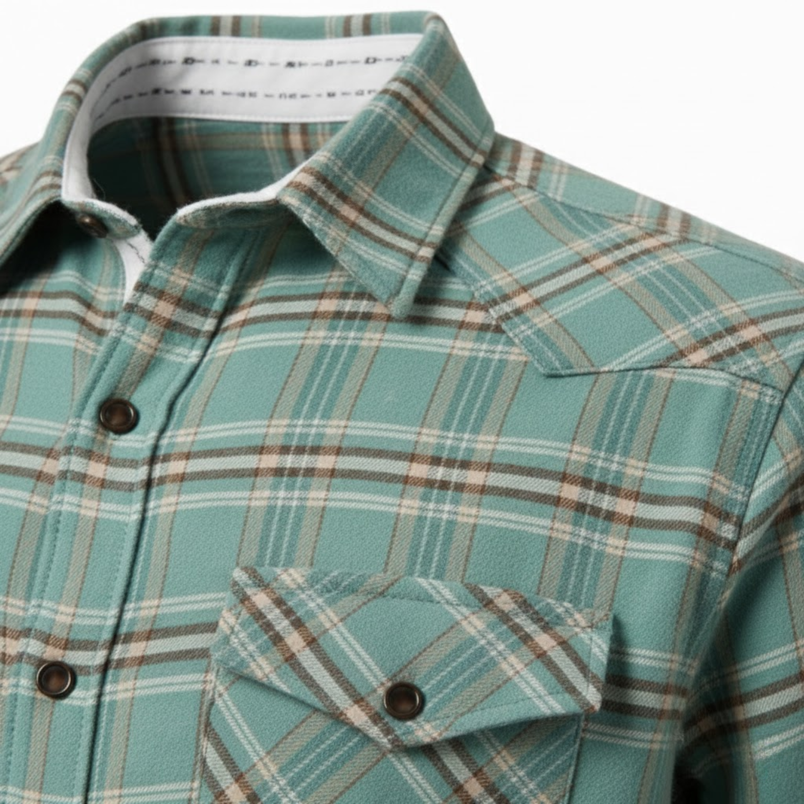 Chemise en flanelle de coton à carreaux pour homme coupe classique à manches longues