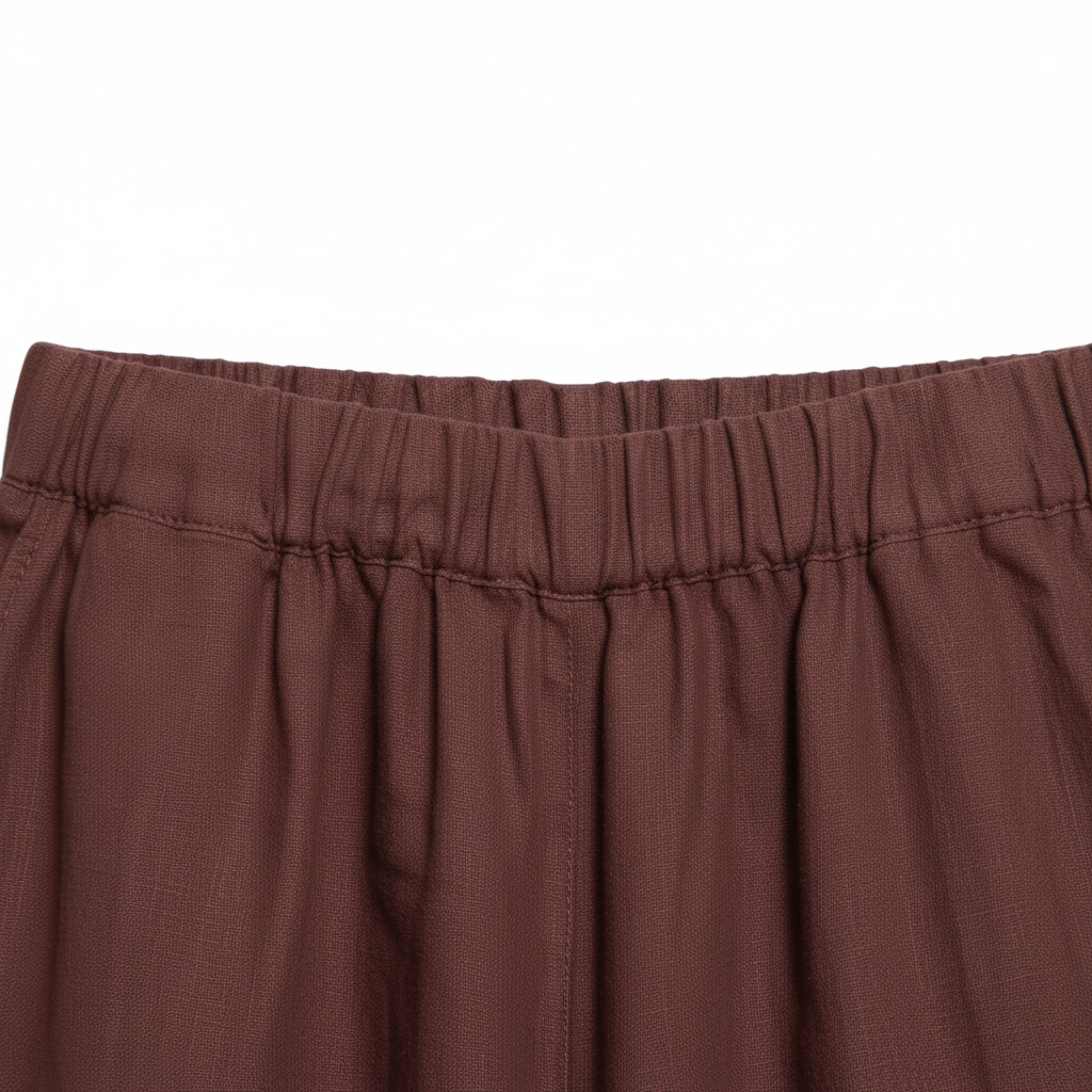 Pantalon Large en Lin pour Femme avec Taille Élastiquée et Coupe Courte