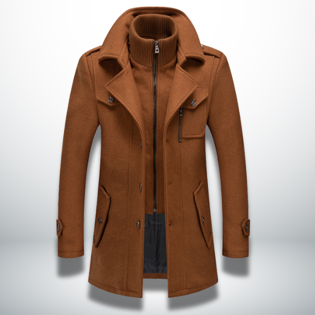 Herrenmantel mit Knopfleiste – Klassische Silhouette und Smart-Casual-Stil