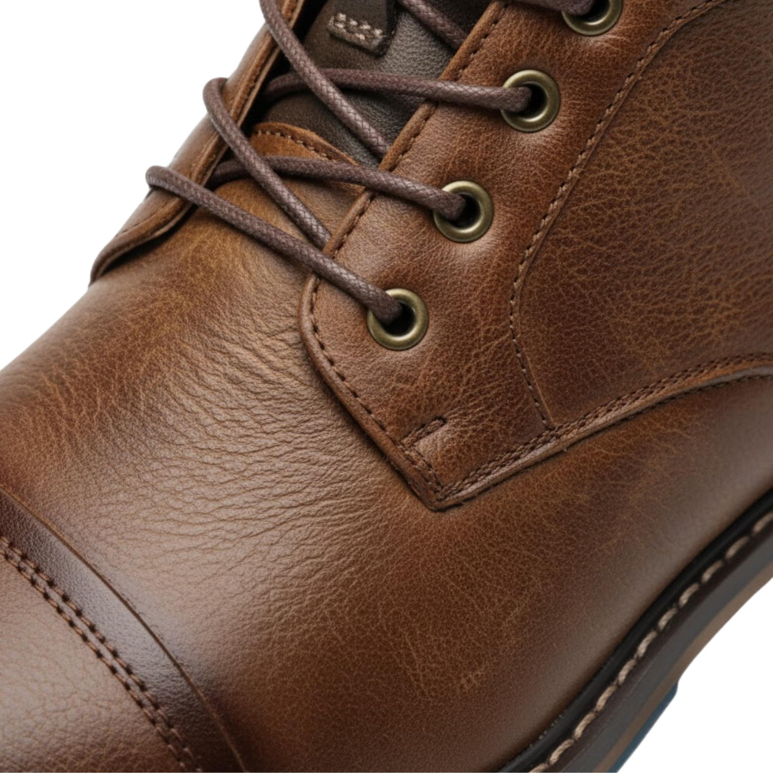 Bottines homme cuir grainé cheville rembourrée semelle gomme robuste