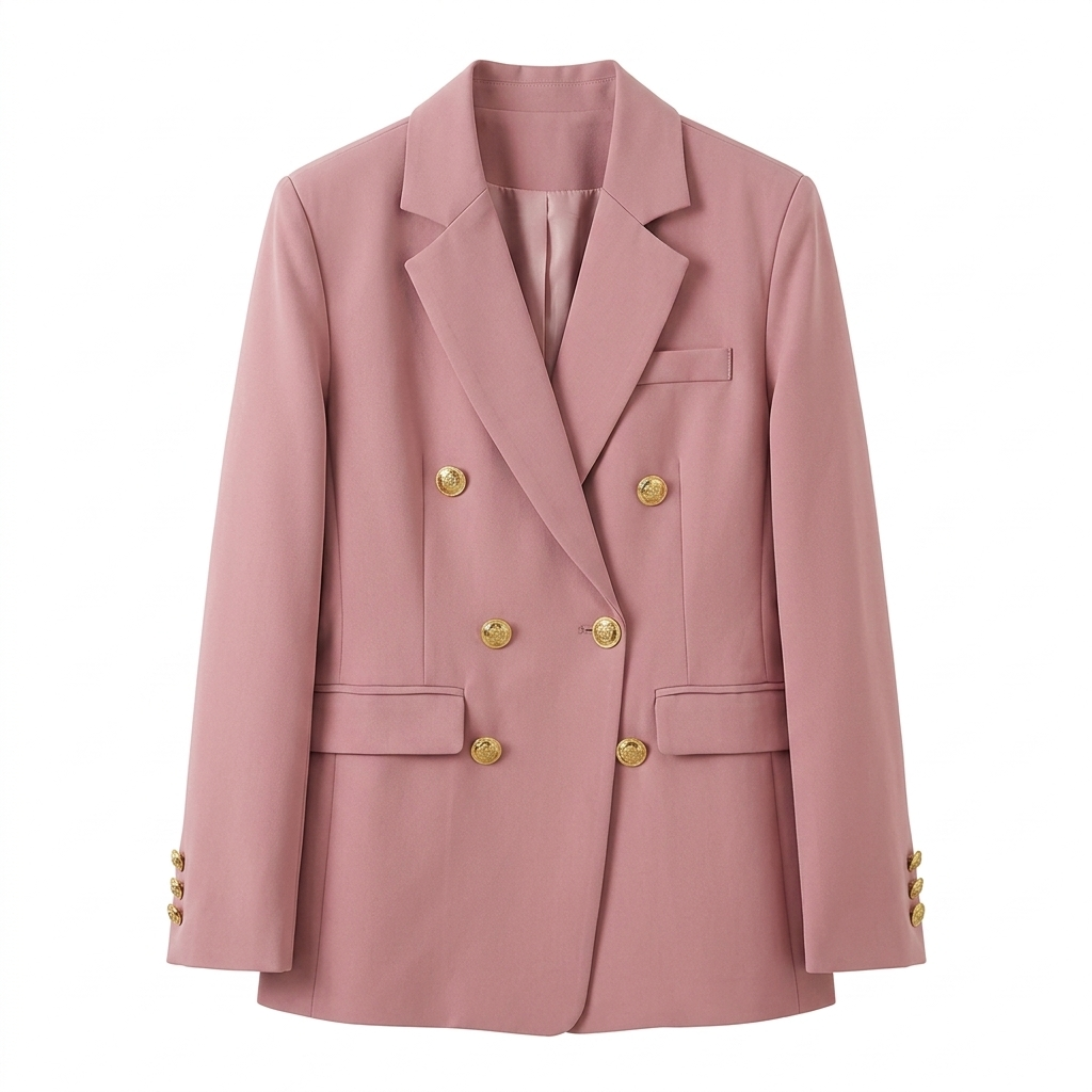 Women's Polyester Blazer – Double-Breasted and Refined, Timeless Fitted Cut