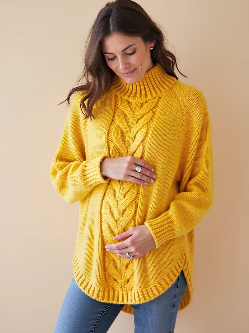 Pull de maternité oversize à col montant