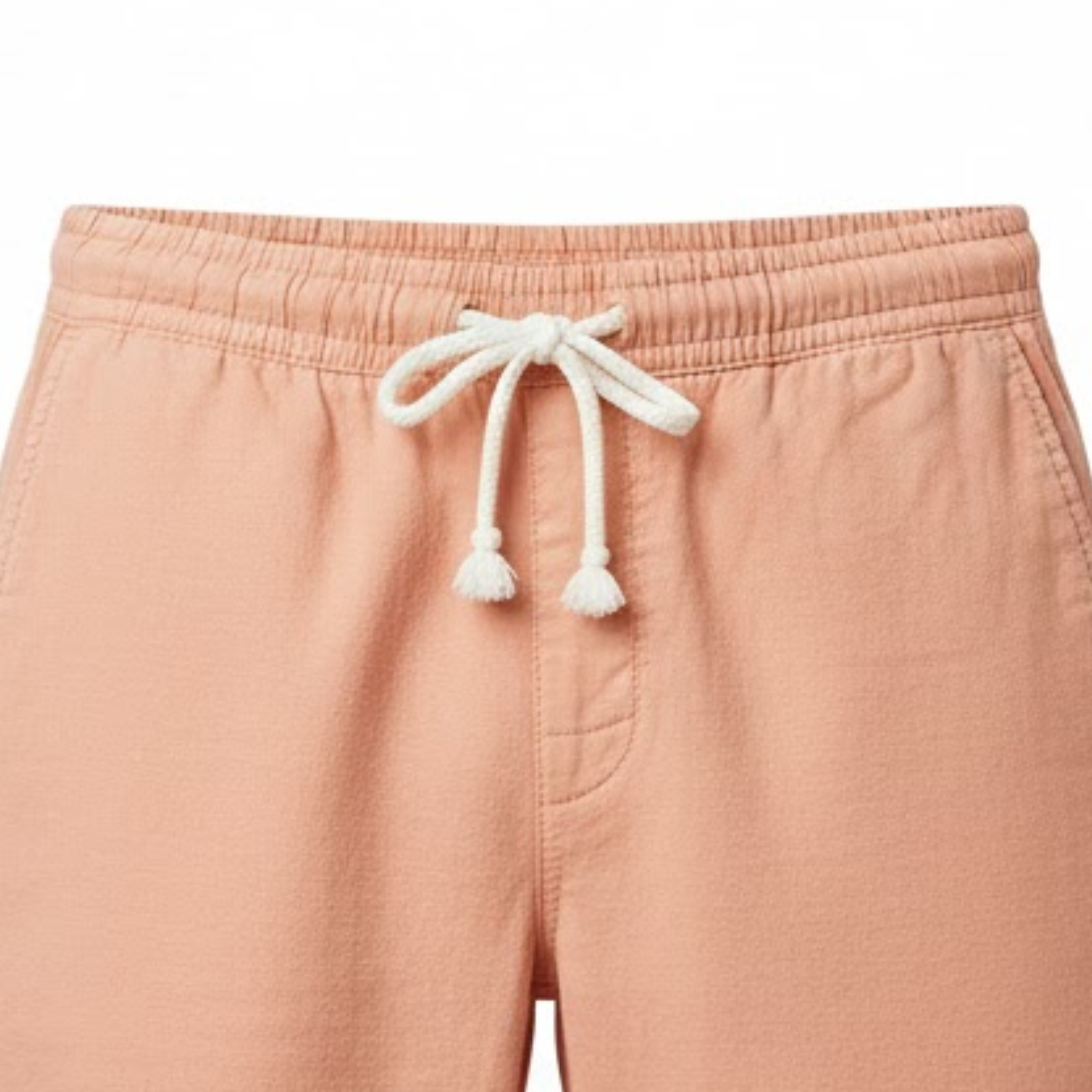 Short pour Hommes en 100 % Lin avec Taille Élastique à Cordon et Coupe Droite