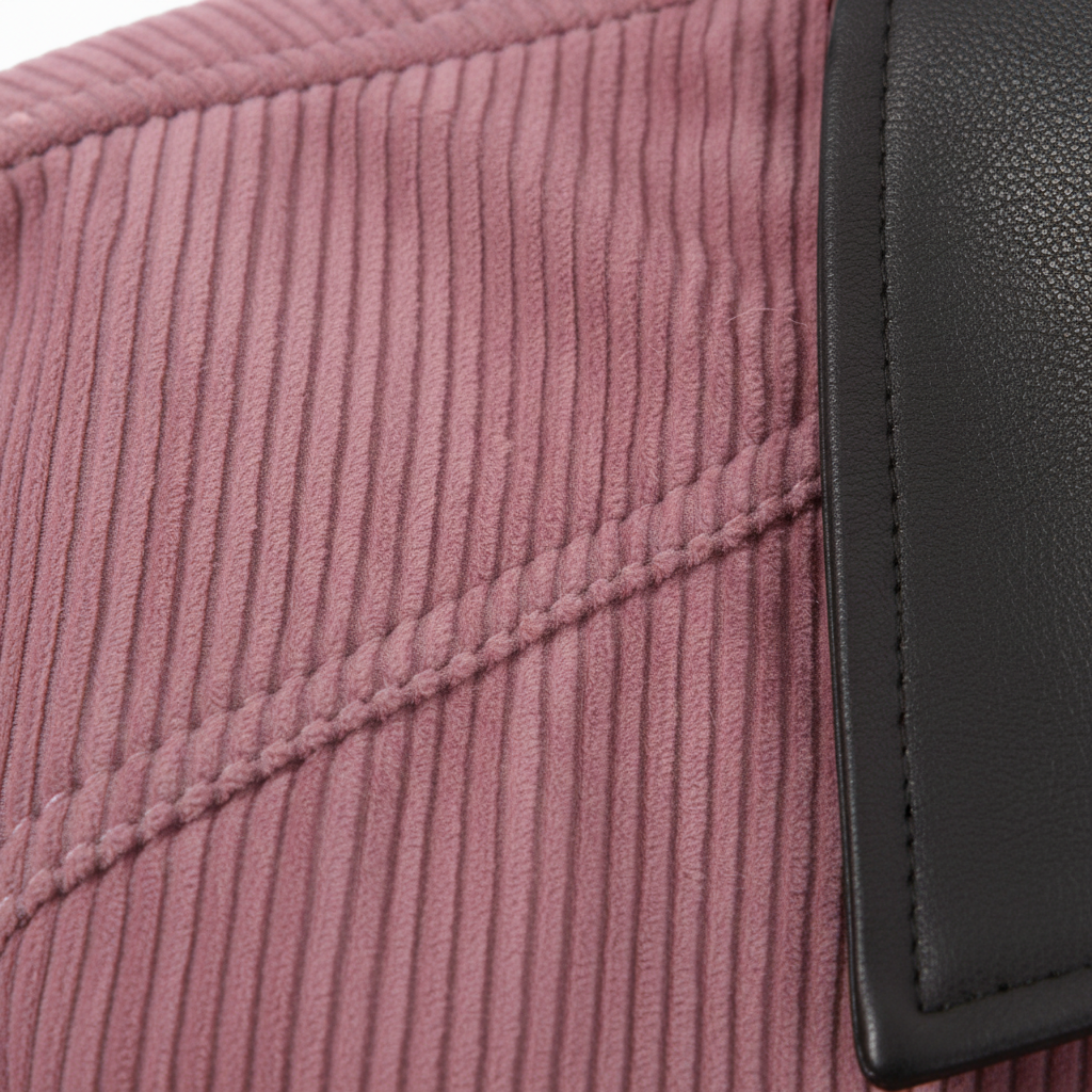 Veste Courte en Velours Côtelé à Col Contrasté et Fermeture Éclair pour Femme