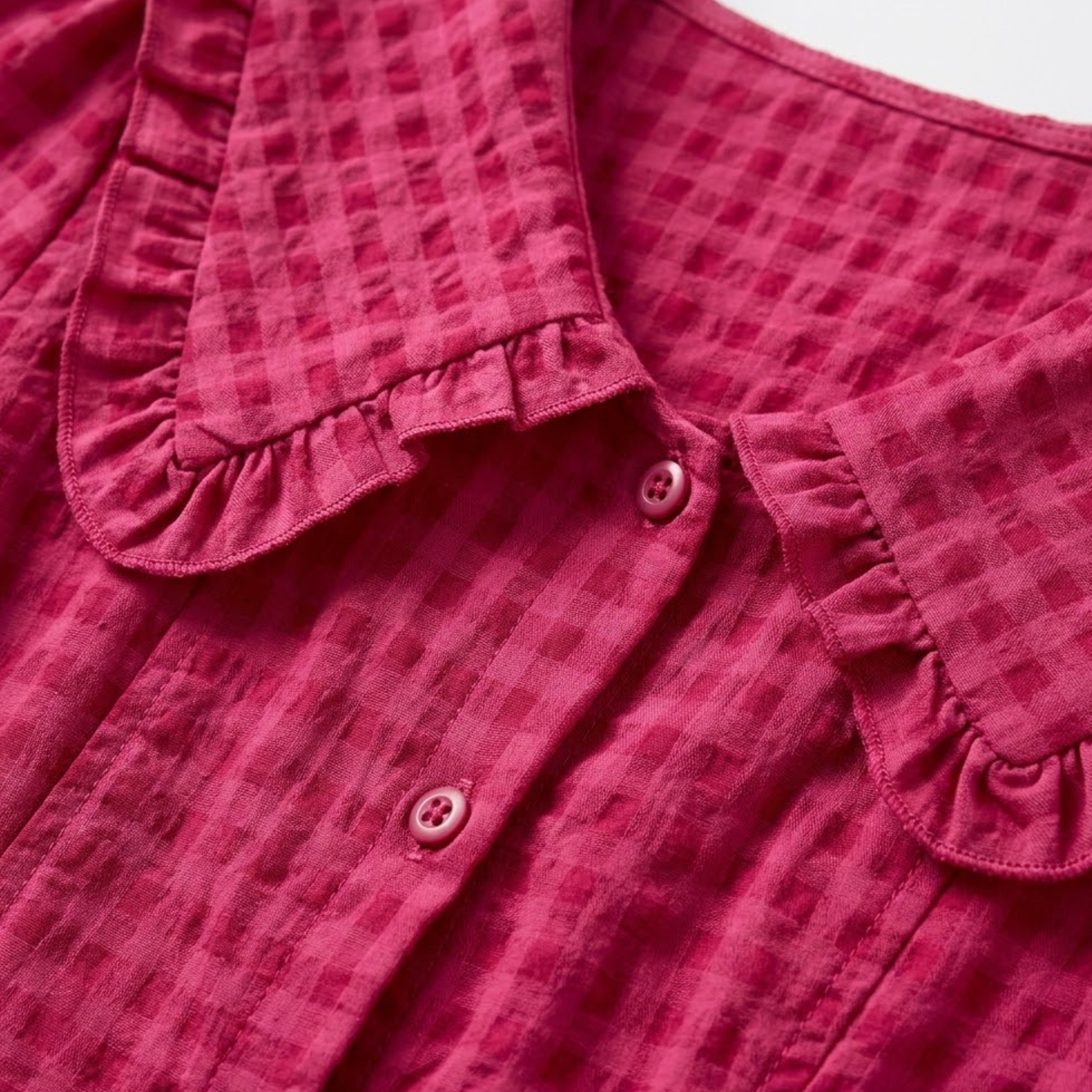 Robe Longue à Carreaux avec Col Claudine et Manches Bouffantes pour Femmes